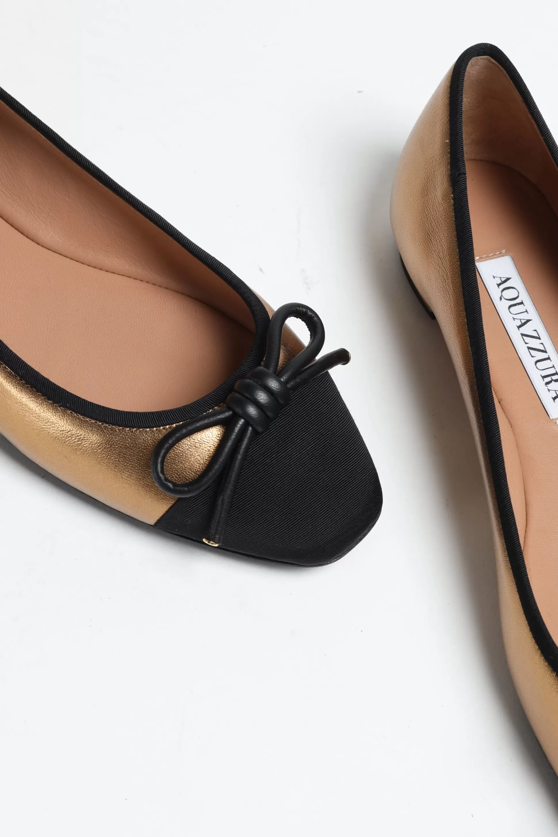 Aquazzura Loafers & Mules^Ballerines Parisina En Laiton/Noir