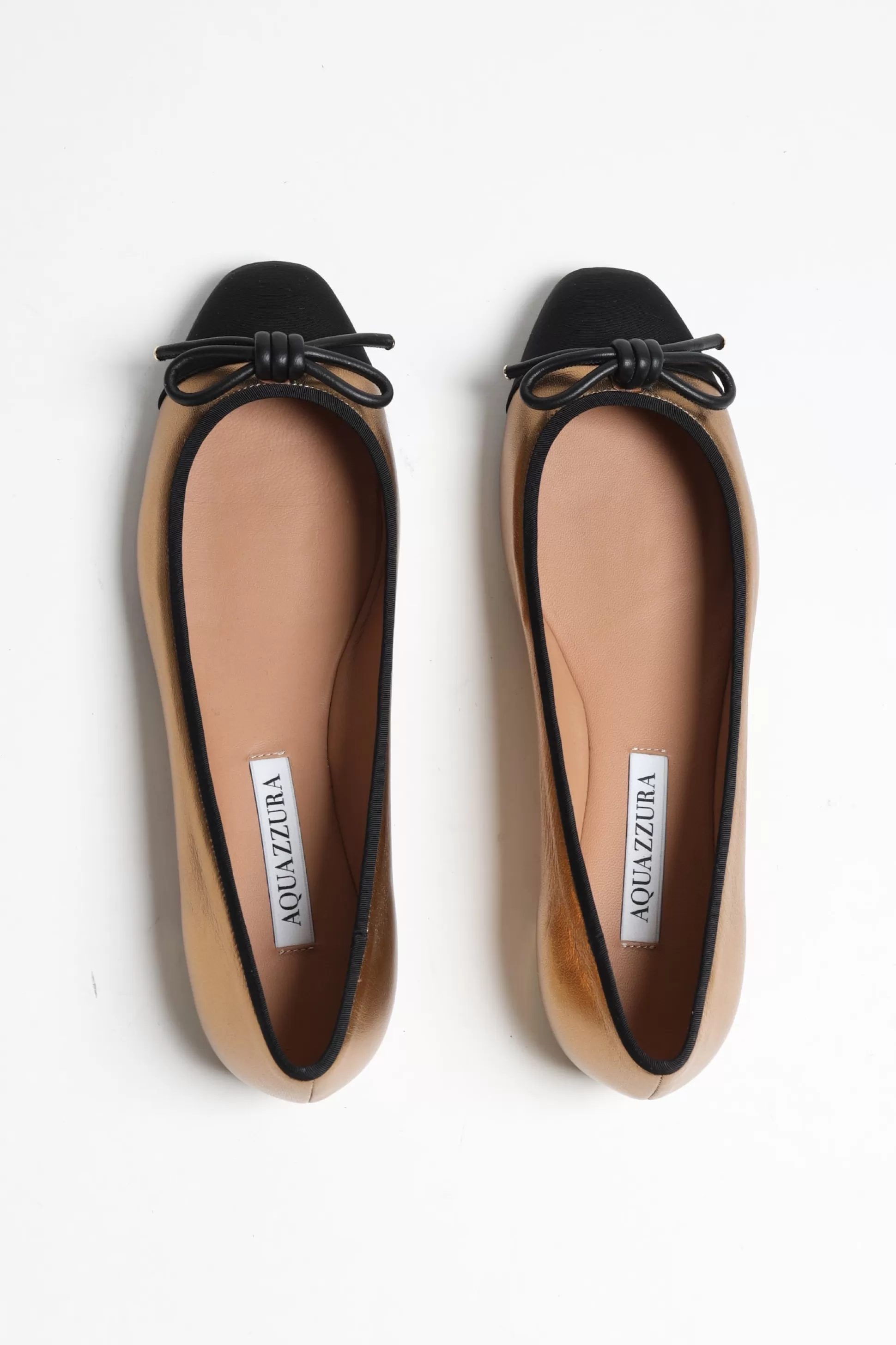 Aquazzura Loafers & Mules^Ballerines Parisina En Laiton/Noir