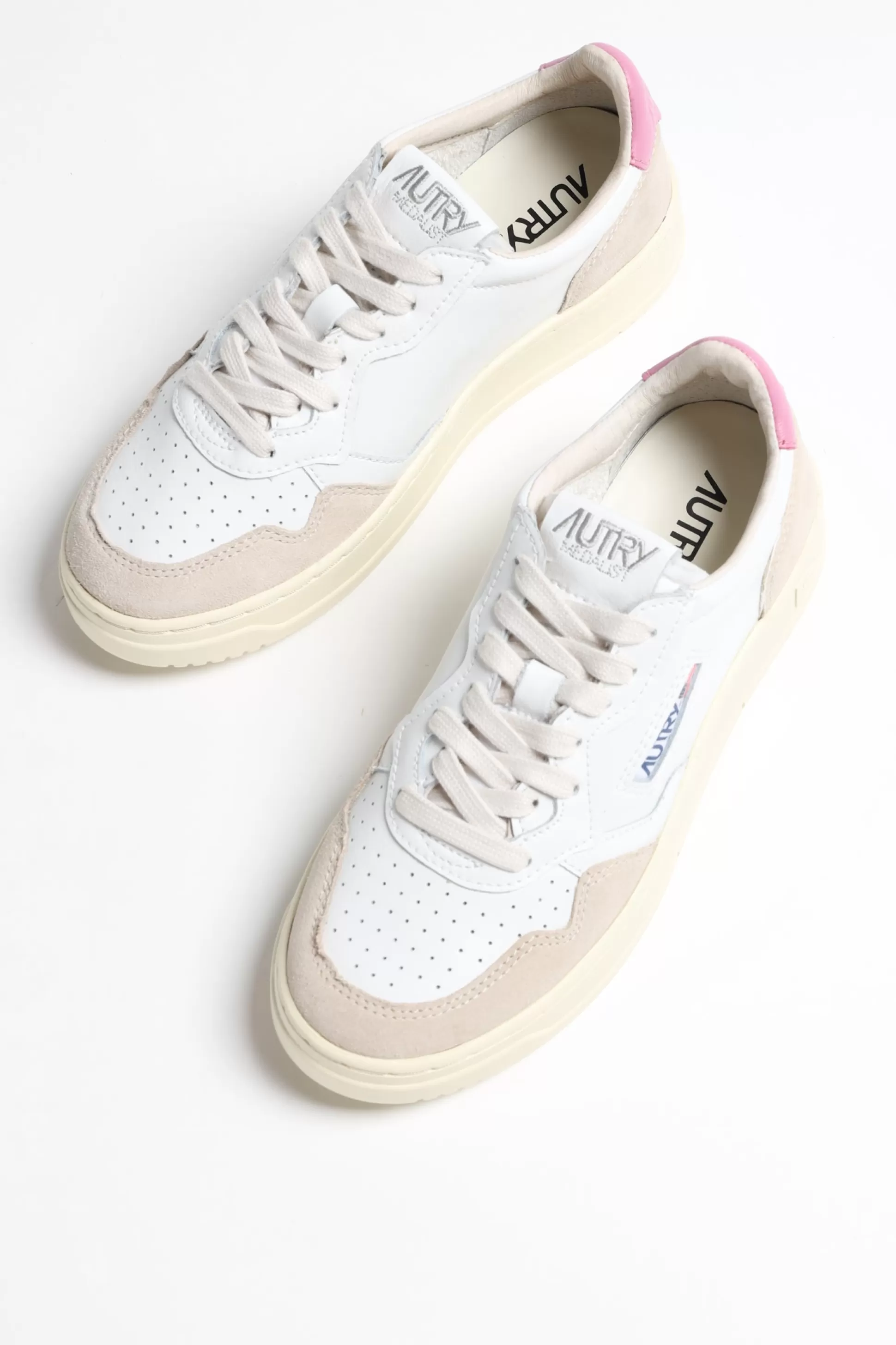 Autry Baskets^Baskets 01 Low Suede En Blanc/Mauve