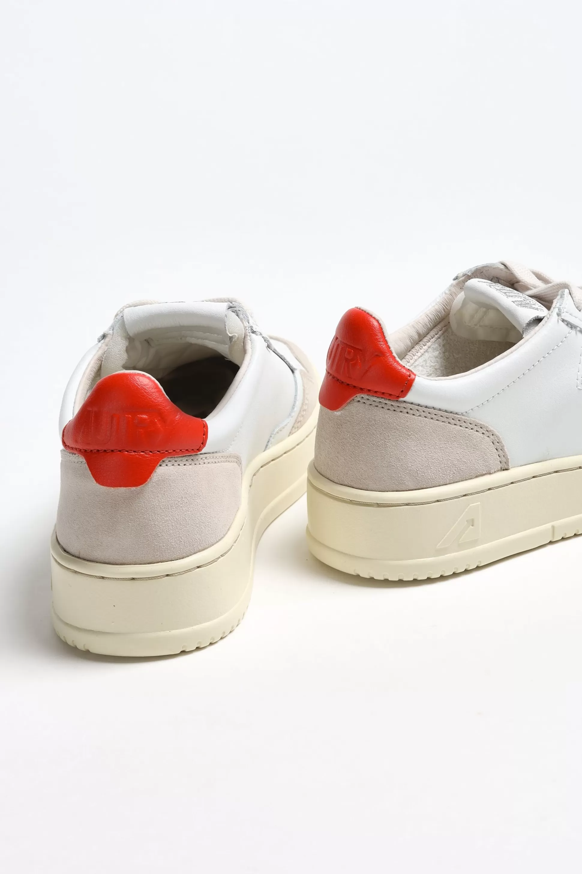 Autry Baskets^Baskets 01 Low Suede En Blanc/Orange