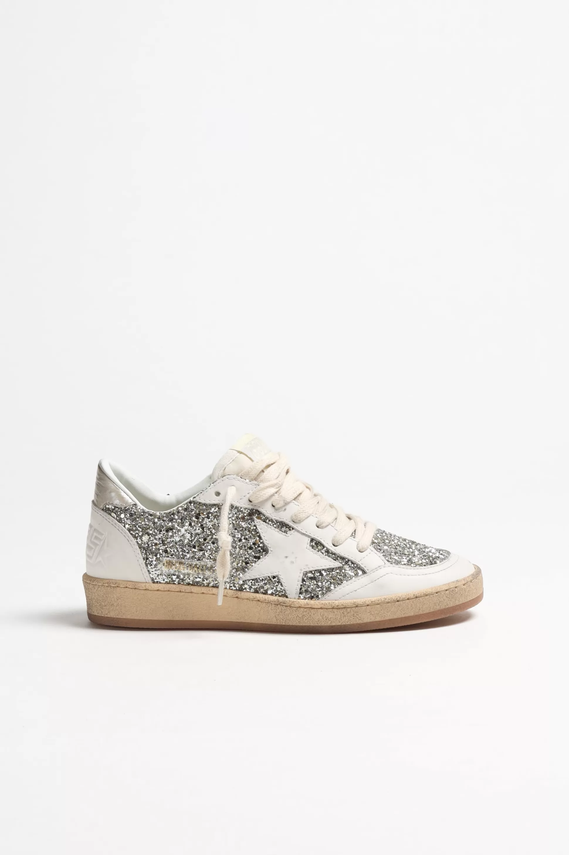 Golden Goose Baskets^Baskets Ballstar Glitter En Blanc Laiteux