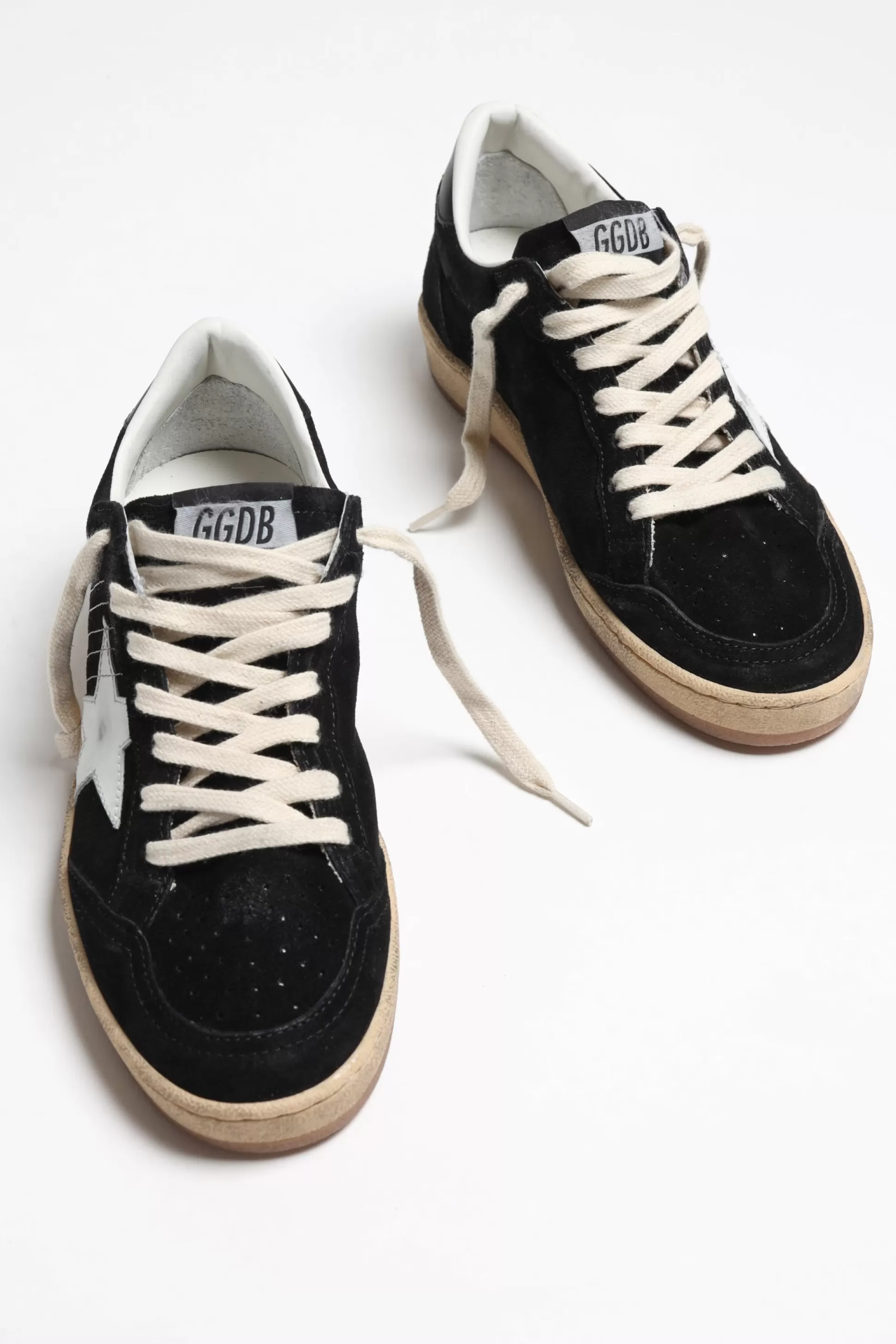 Golden Goose Baskets^Baskets Ballstar Suede En Noir/Blanc