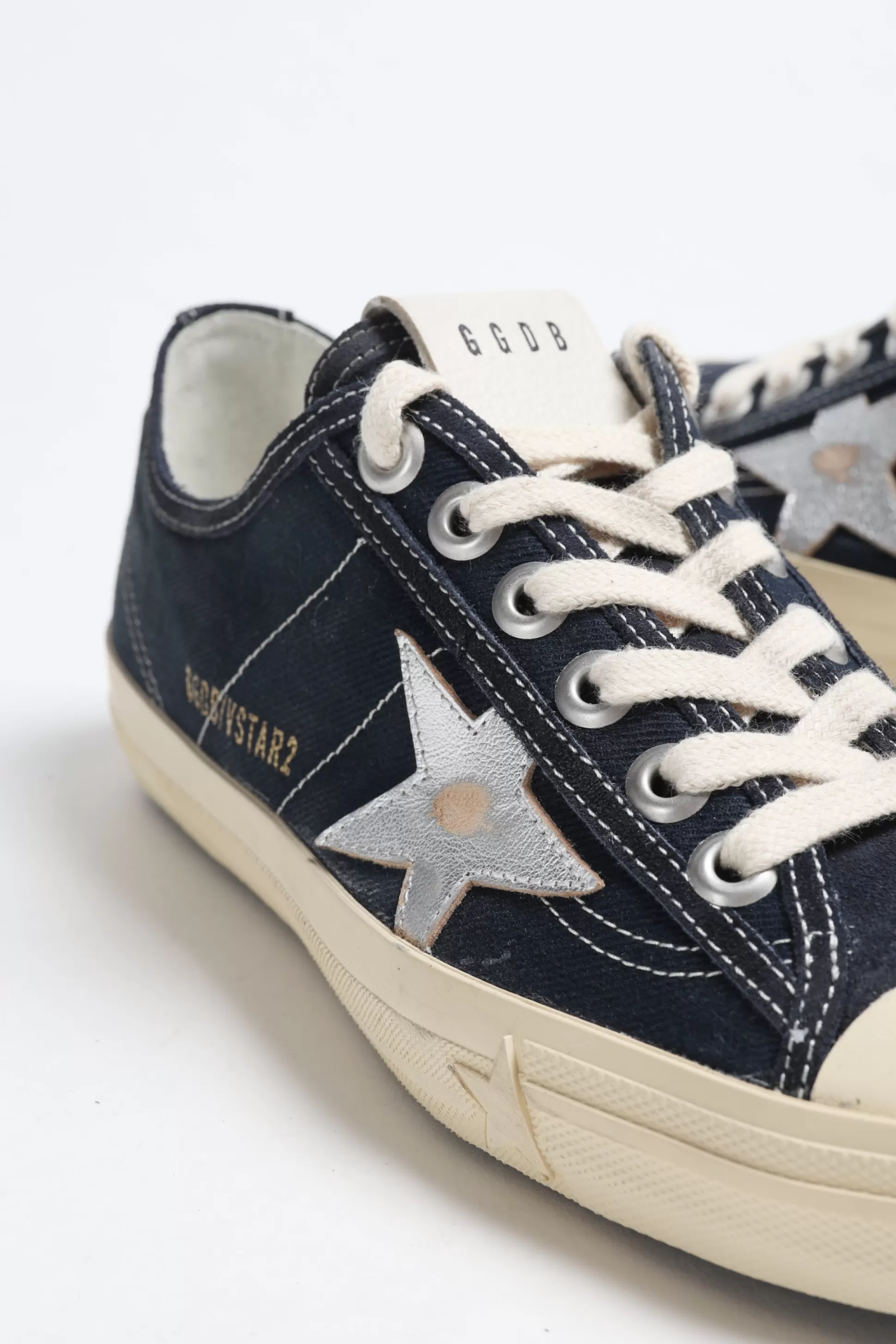 Golden Goose Baskets^Baskets V-Star 2 En Bleu Marine/Argente