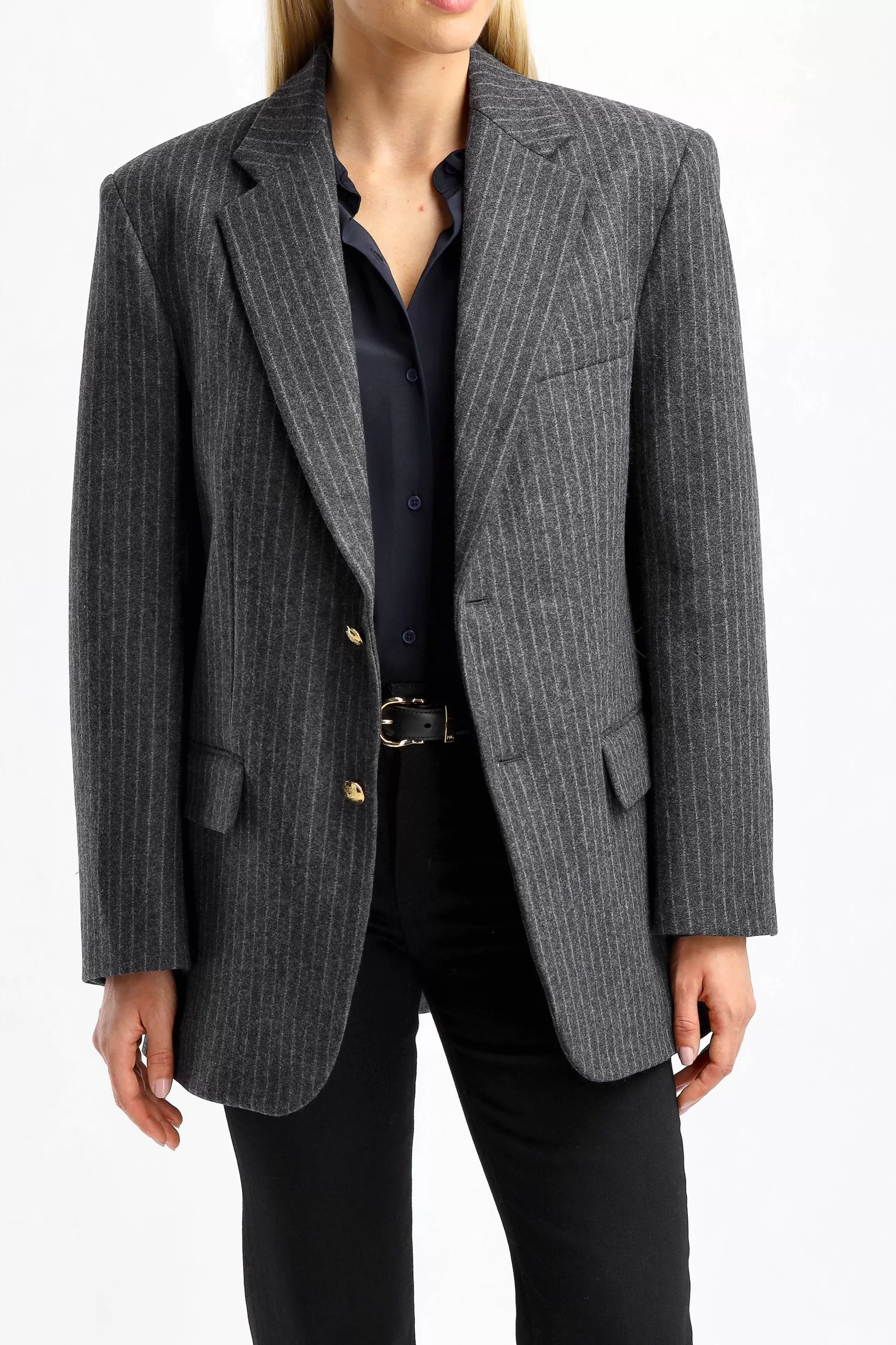 Nili Lotan Blazer^Blazer Boyfriend En Pinstripe Gris