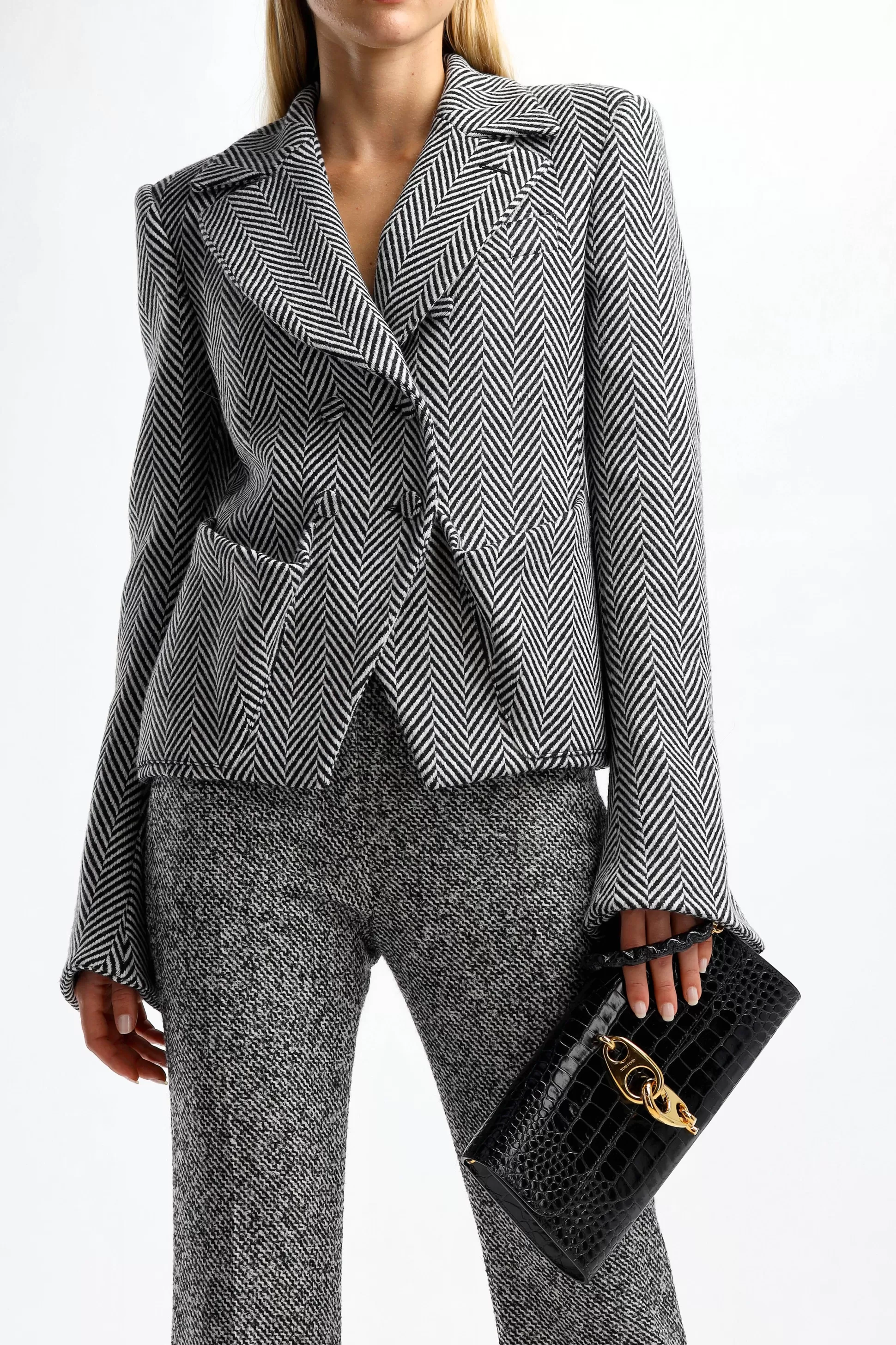 Tom Ford Blazer^Blazer Double-Faced En Chalk/Noir