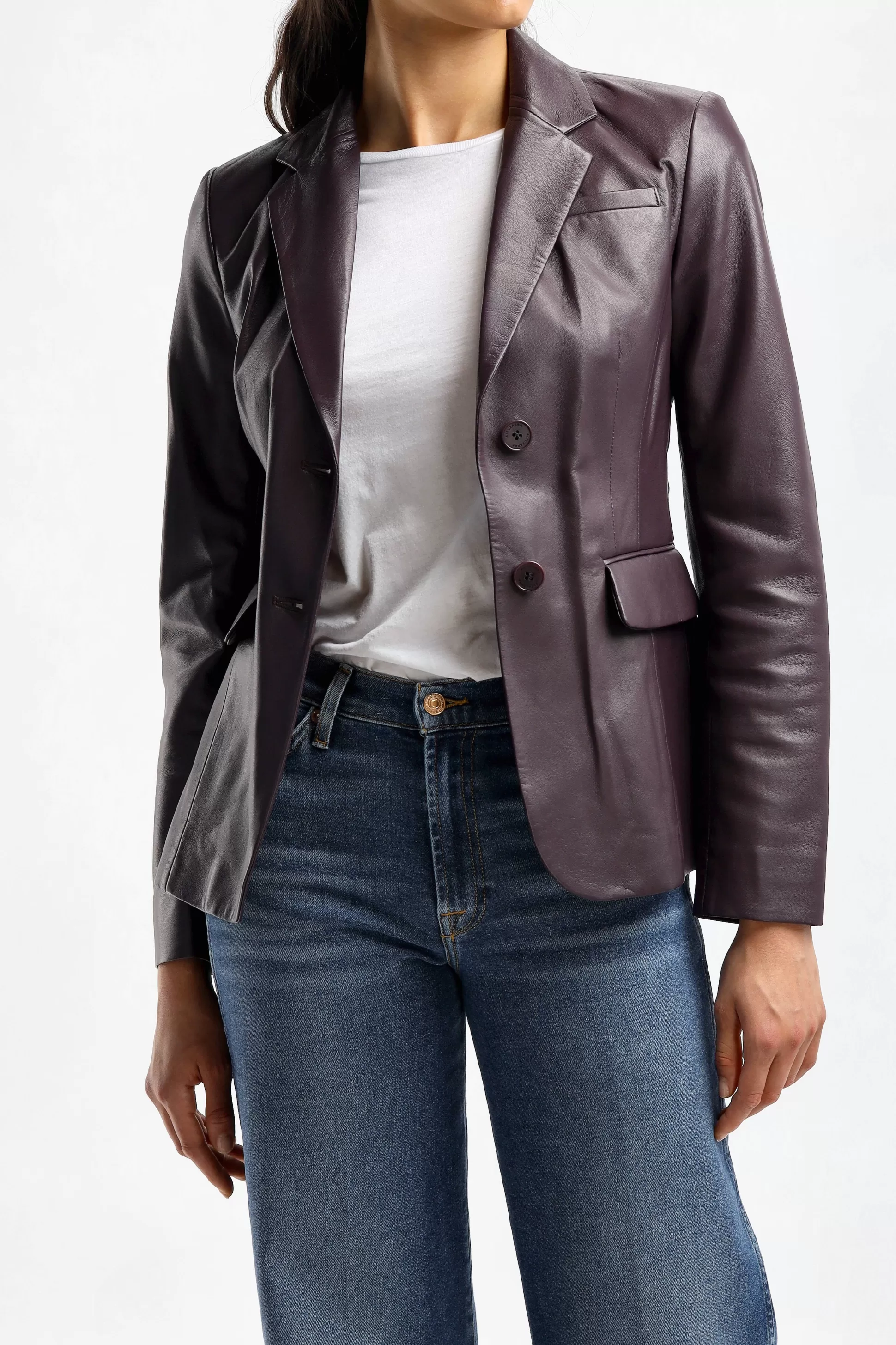 Altuzarra Blazer^Blazer En Cuir Fenice En Aubergine