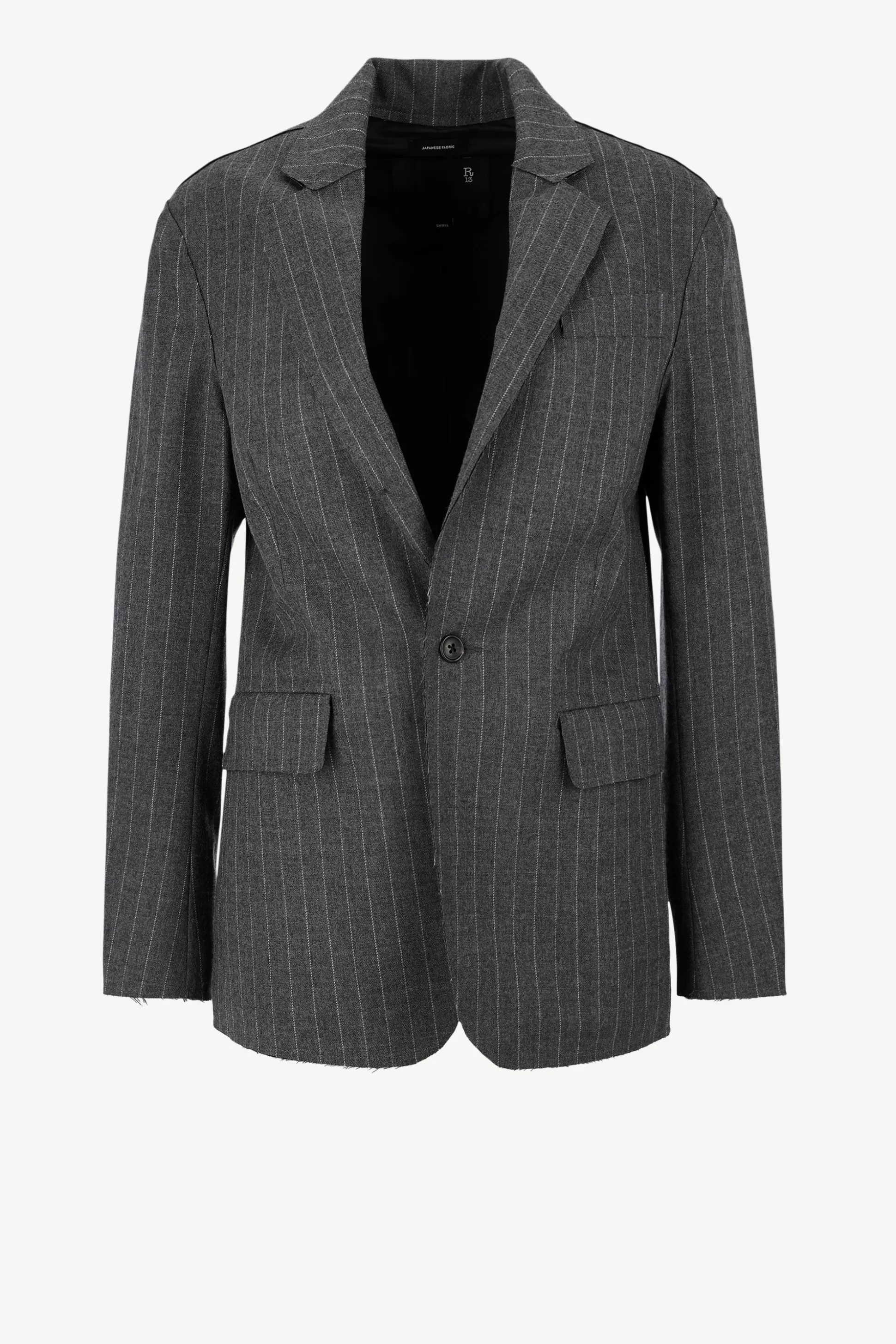 R13 Blazer^Blazer Raw Cut En Pinstripe Gris