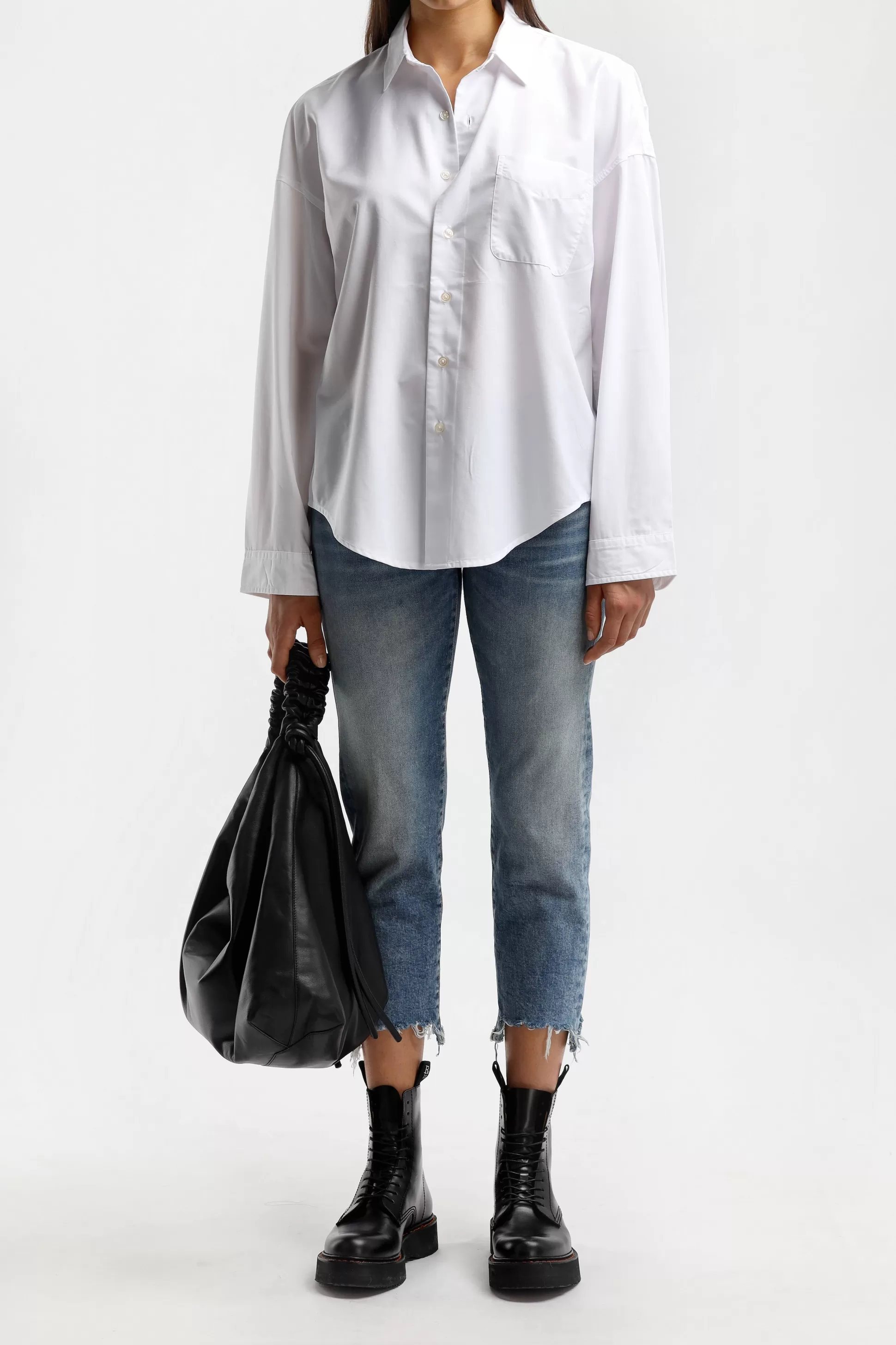 R13 Blouses & Tops^Blouse Boxy Button Up En Blanc