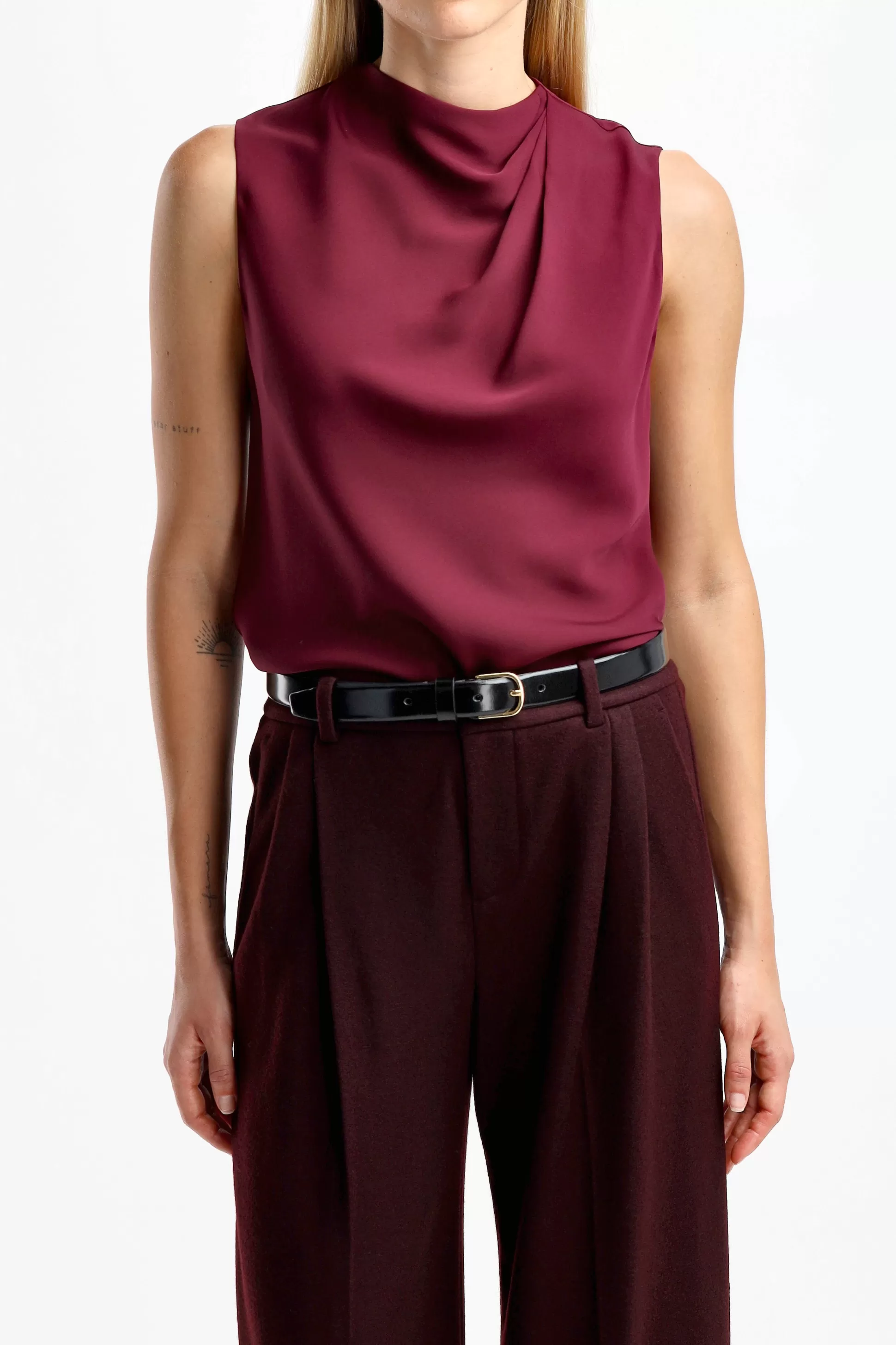 Vince Blouses & Tops^Blouse Cascade In Cherry Wine