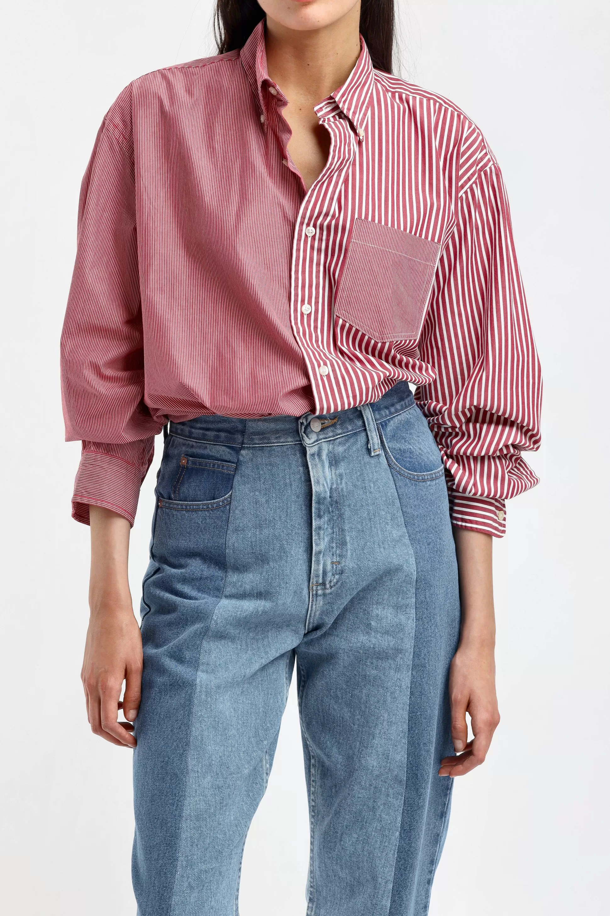 E.L.V. Denim Blouses & Tops^Blouse Diana En Blanc/Rouge