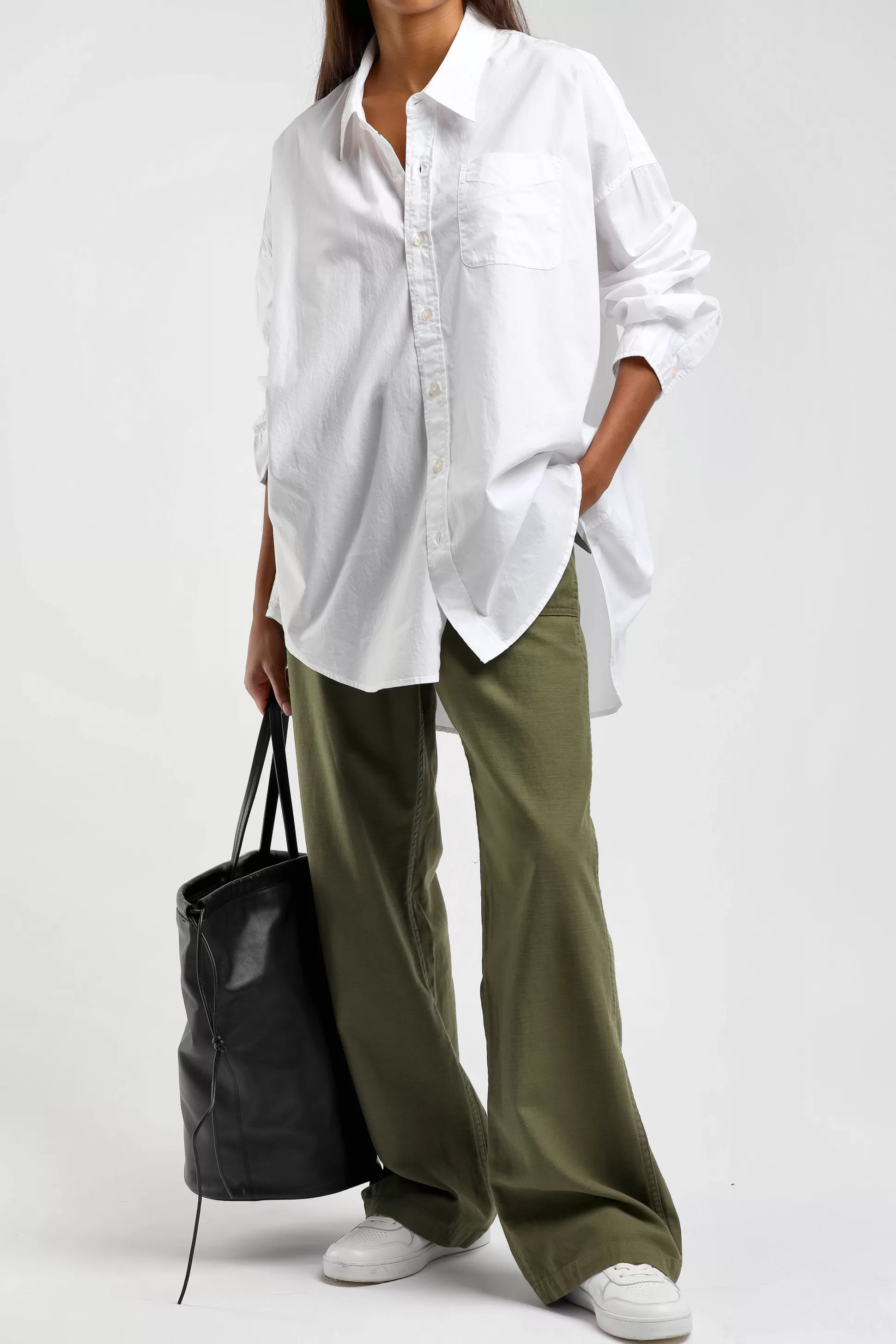 R13 Blouses & Tops^Blouse Drop Neck Oxford En Blanc