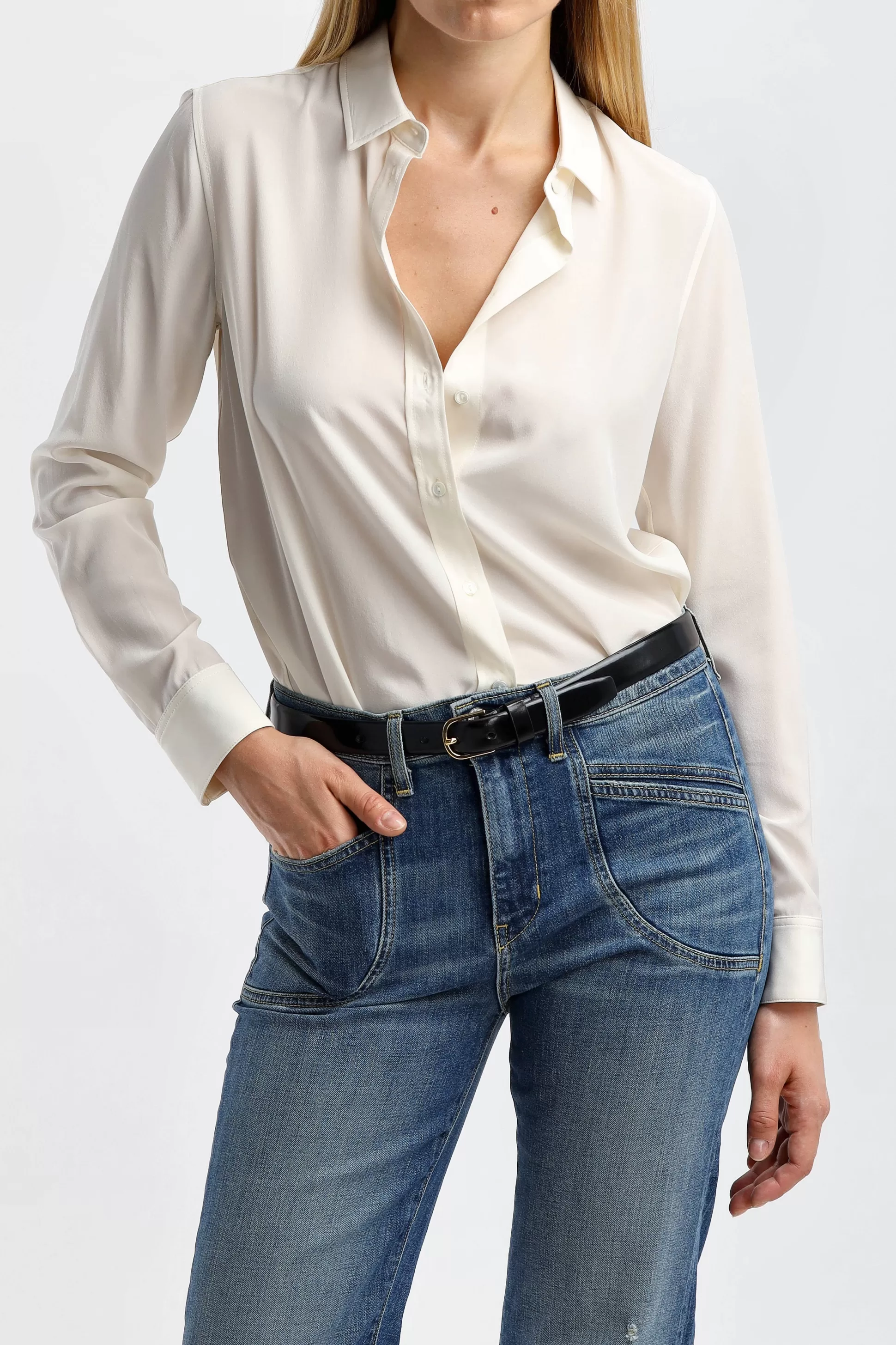 Nili Lotan Blouses & Tops^Blouse Gaia Slim En Ivoire