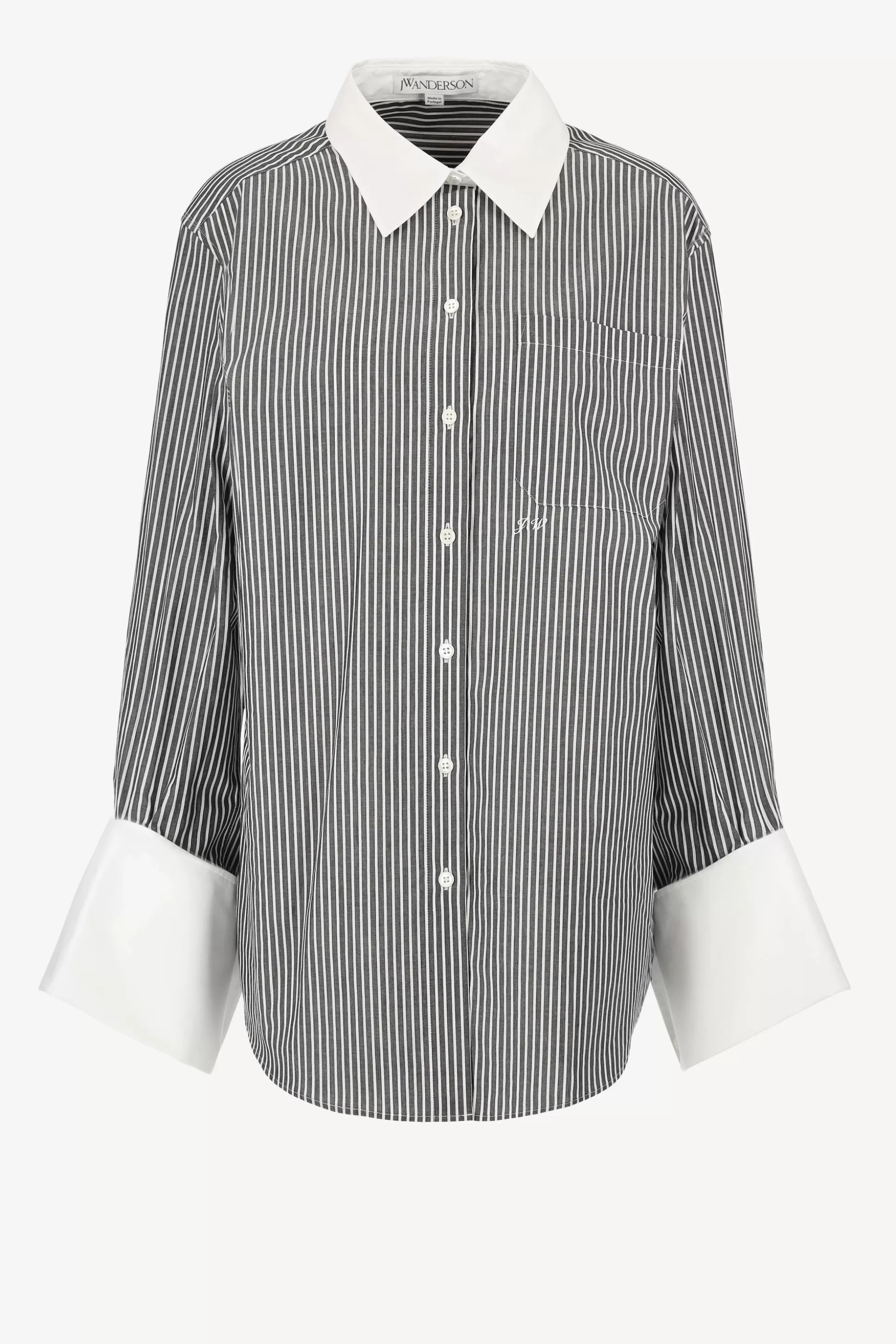 JW Anderson Blouses & Tops^Blouse Oversized En Charcoal/Blanc