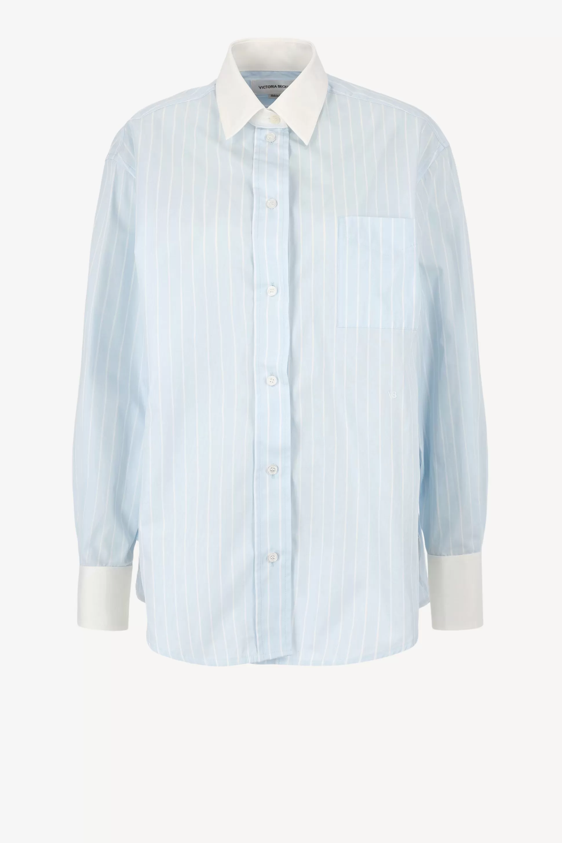 Victoria Beckham Blouses & Tops^Blouse Oversized Mens En Bleu Ciel/Blanc