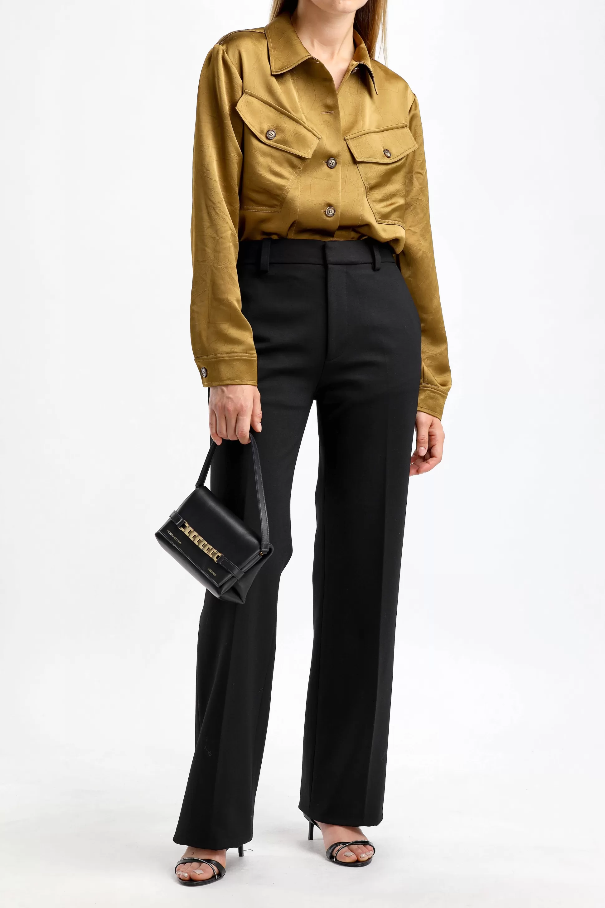 Victoria Beckham Blouses & Tops^Blouse Patch Pocket En Tawny Brown