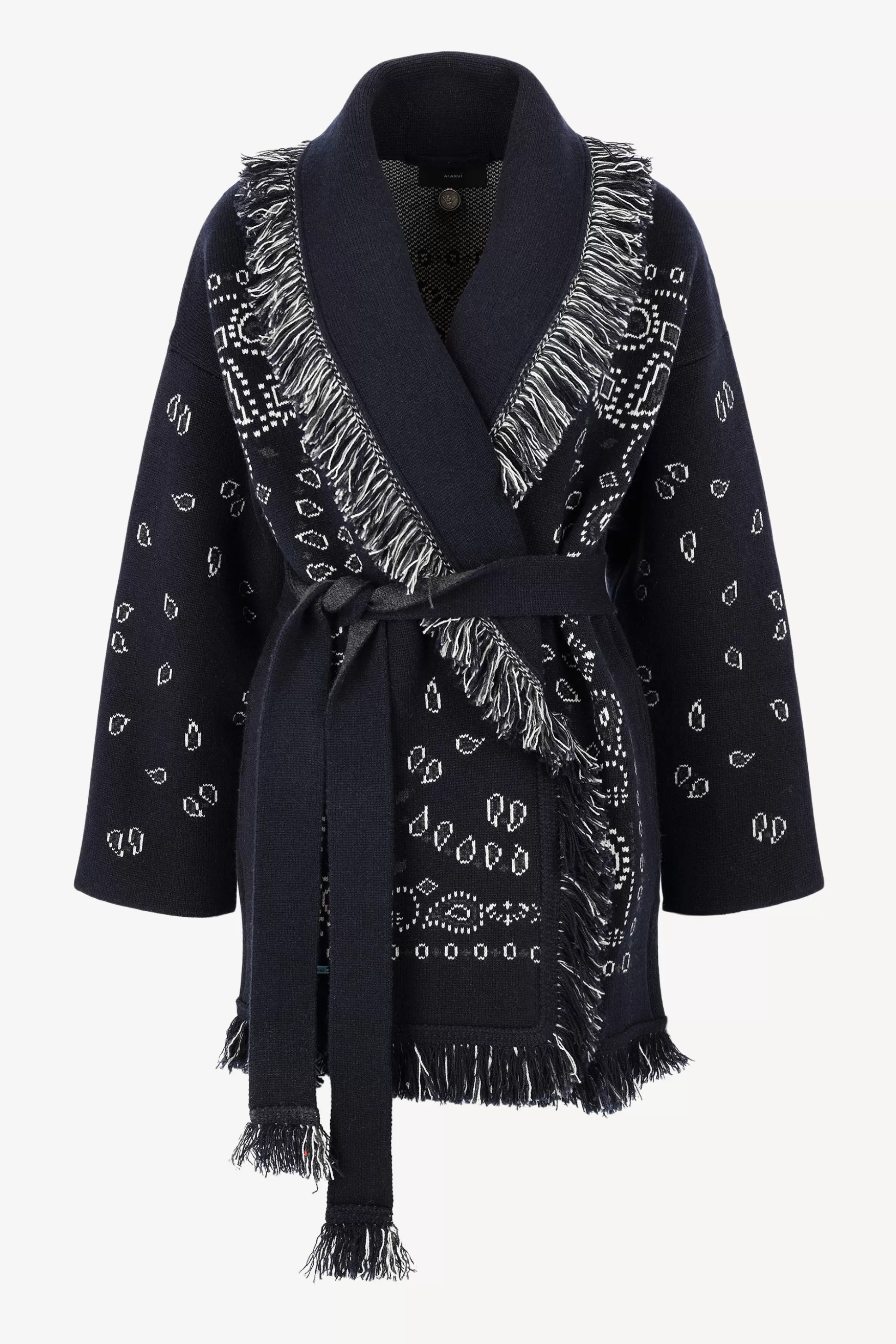 Alanui Vestes En Maille & Ponchos^Cardigan Bandana Jacquard In Midnight Blue