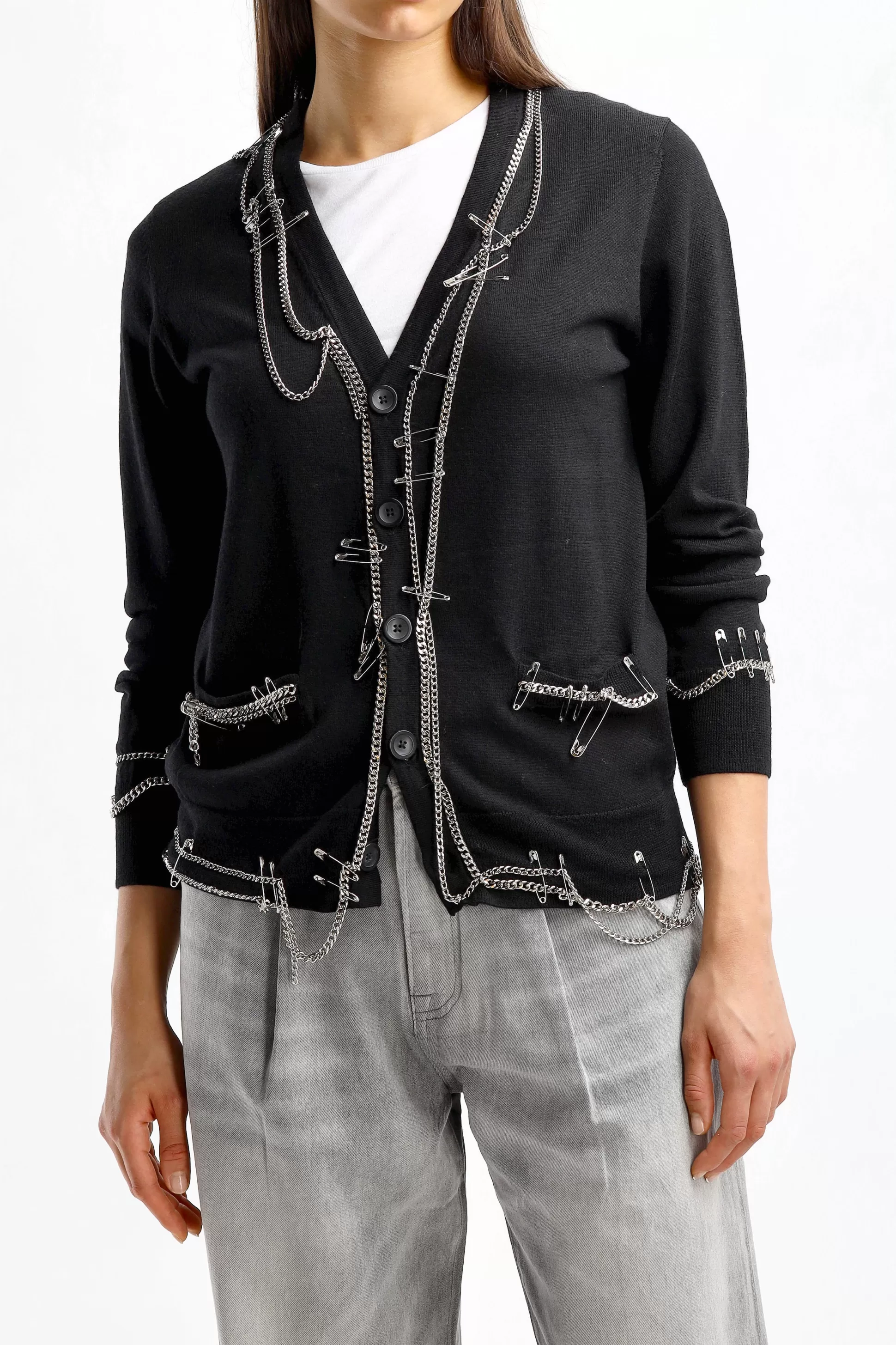 R13 Vestes En Maille & Ponchos^Cardigan Chain Embellished En Noir