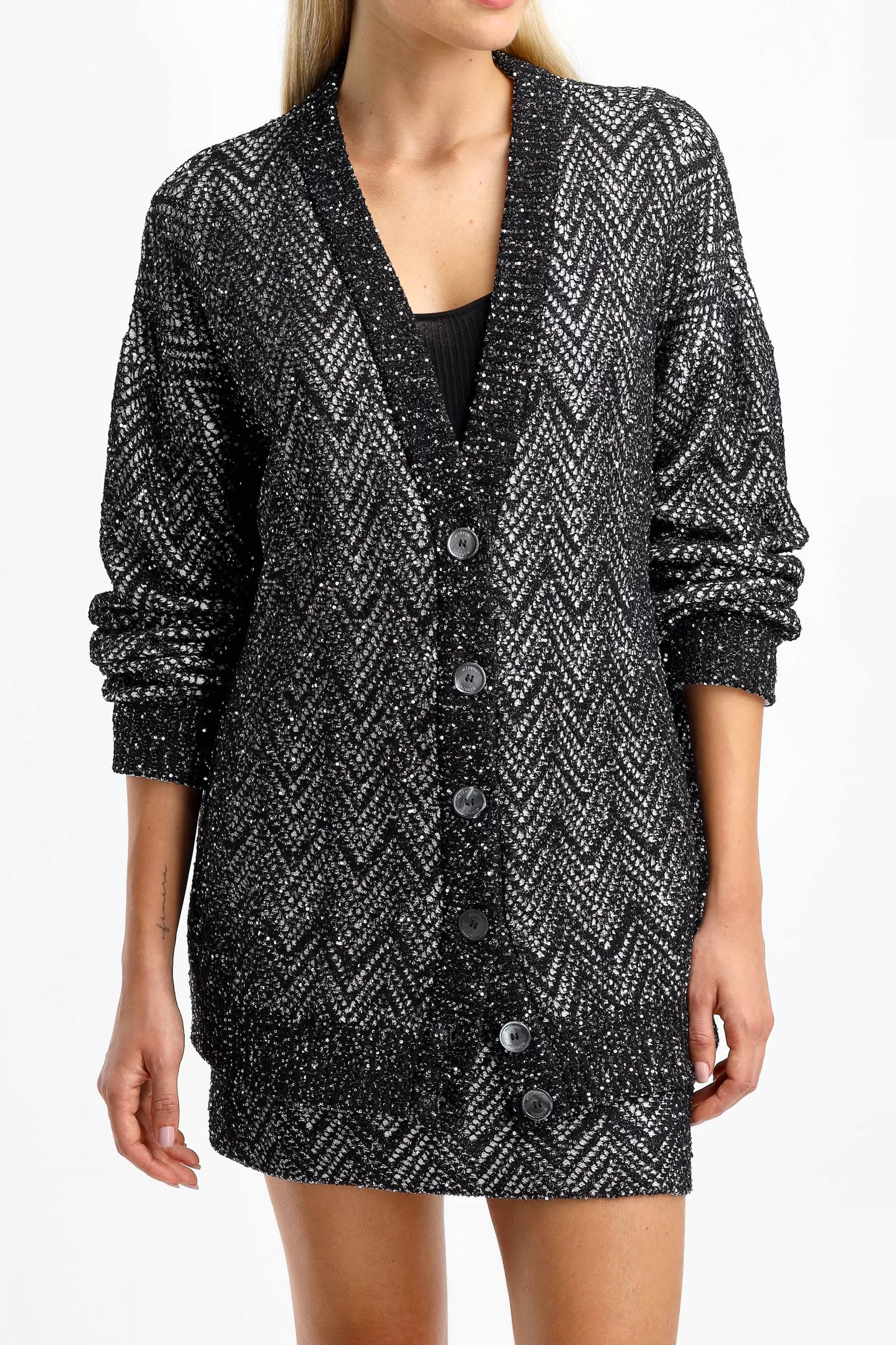 Missoni Vestes En Maille & Ponchos^Cardigan Oversized En Argent