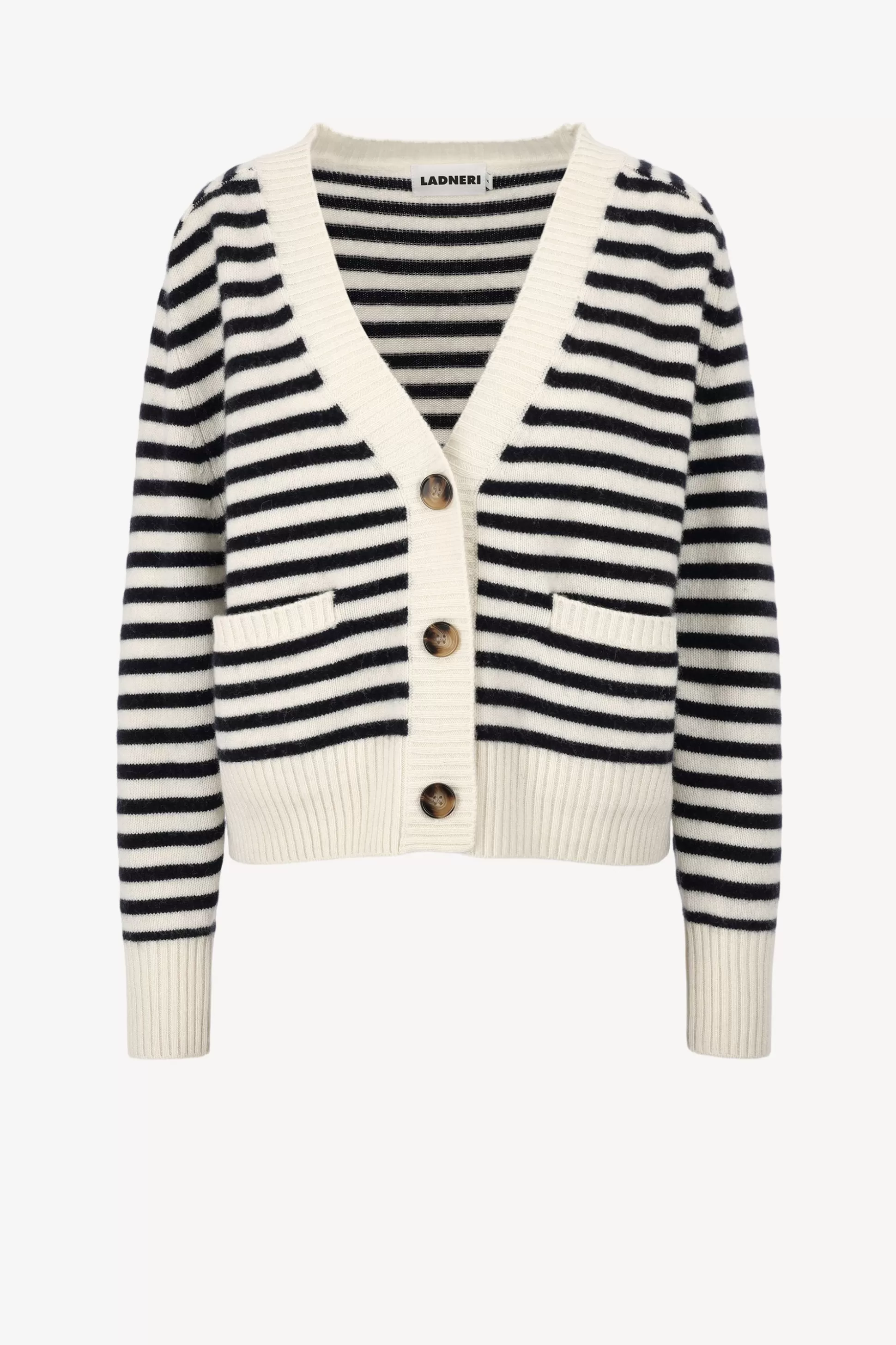 Ladneri Vestes En Maille & Ponchos^Cardigan Stripes En Noir Et Blanc