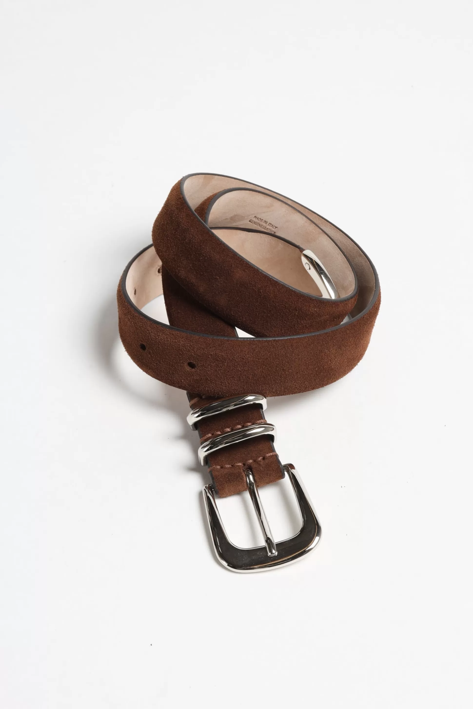 Silver Ostrich Ceinture^Ceinture First Class Suede En Marron