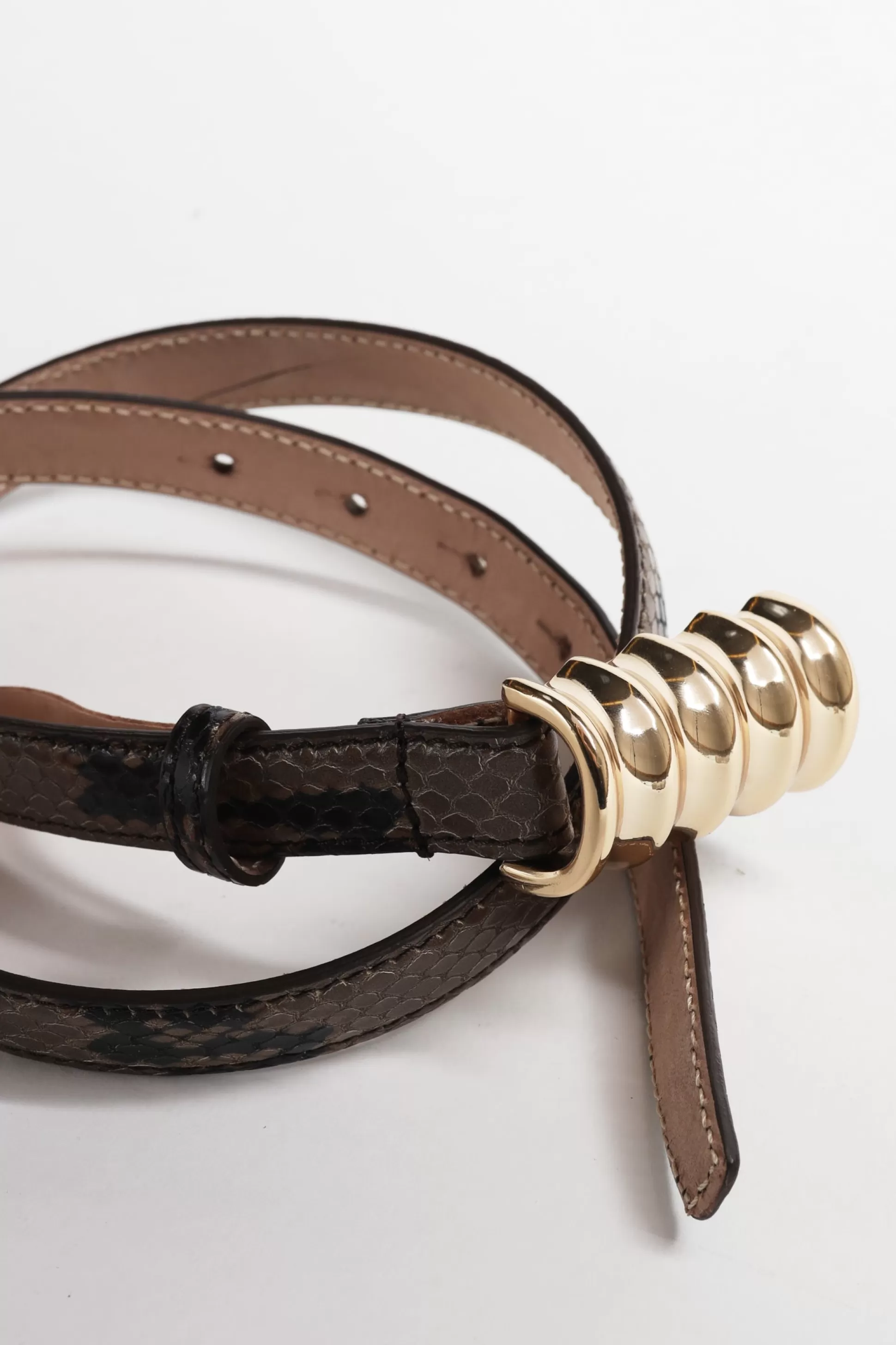 Khaite Ceinture^Ceinture Julius Small Python A Coffee