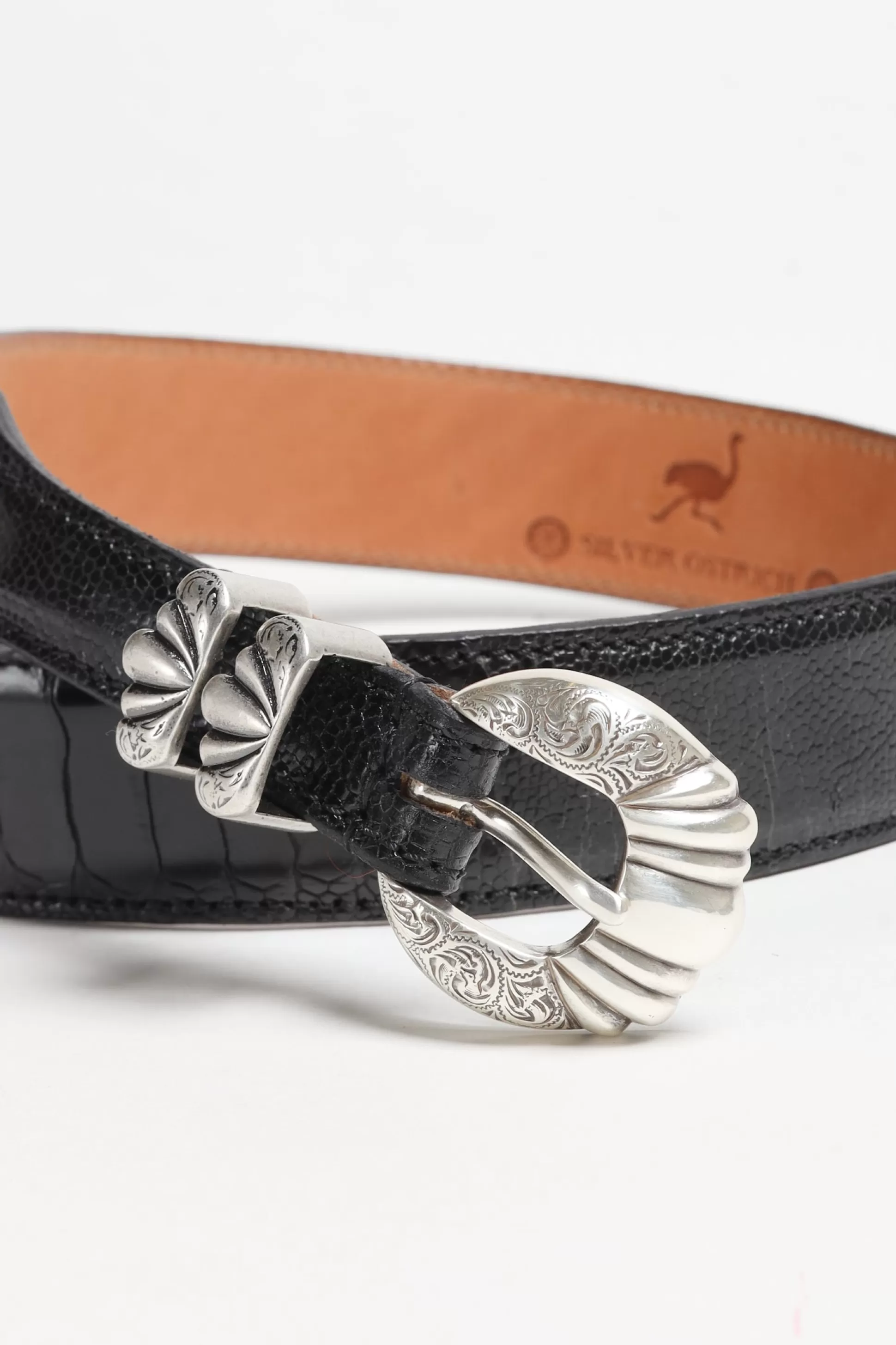 Silver Ostrich Ceinture^Ceinture Versailles Ostrich En Noir