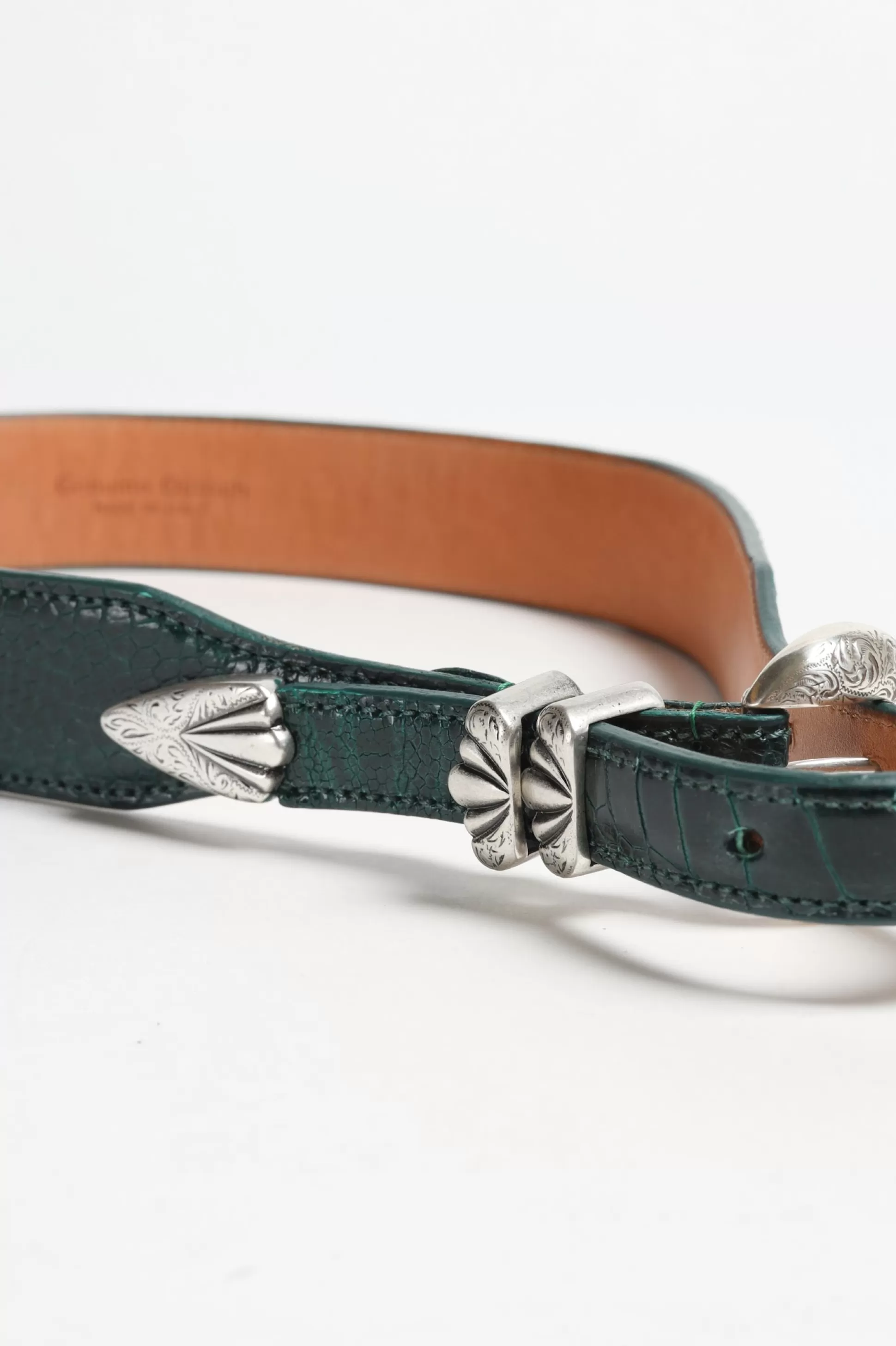 Silver Ostrich Ceinture^Ceinture Versailles Ostrich En Vert