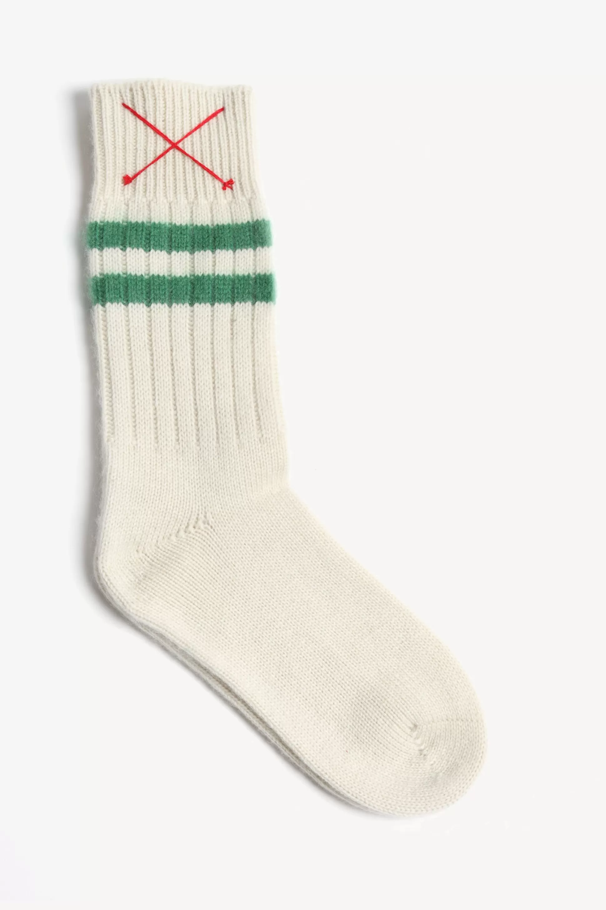 Mell-o Chaussettes & Bas^Chaussettes En Cachemire Sport In Blanc Casse/Vert