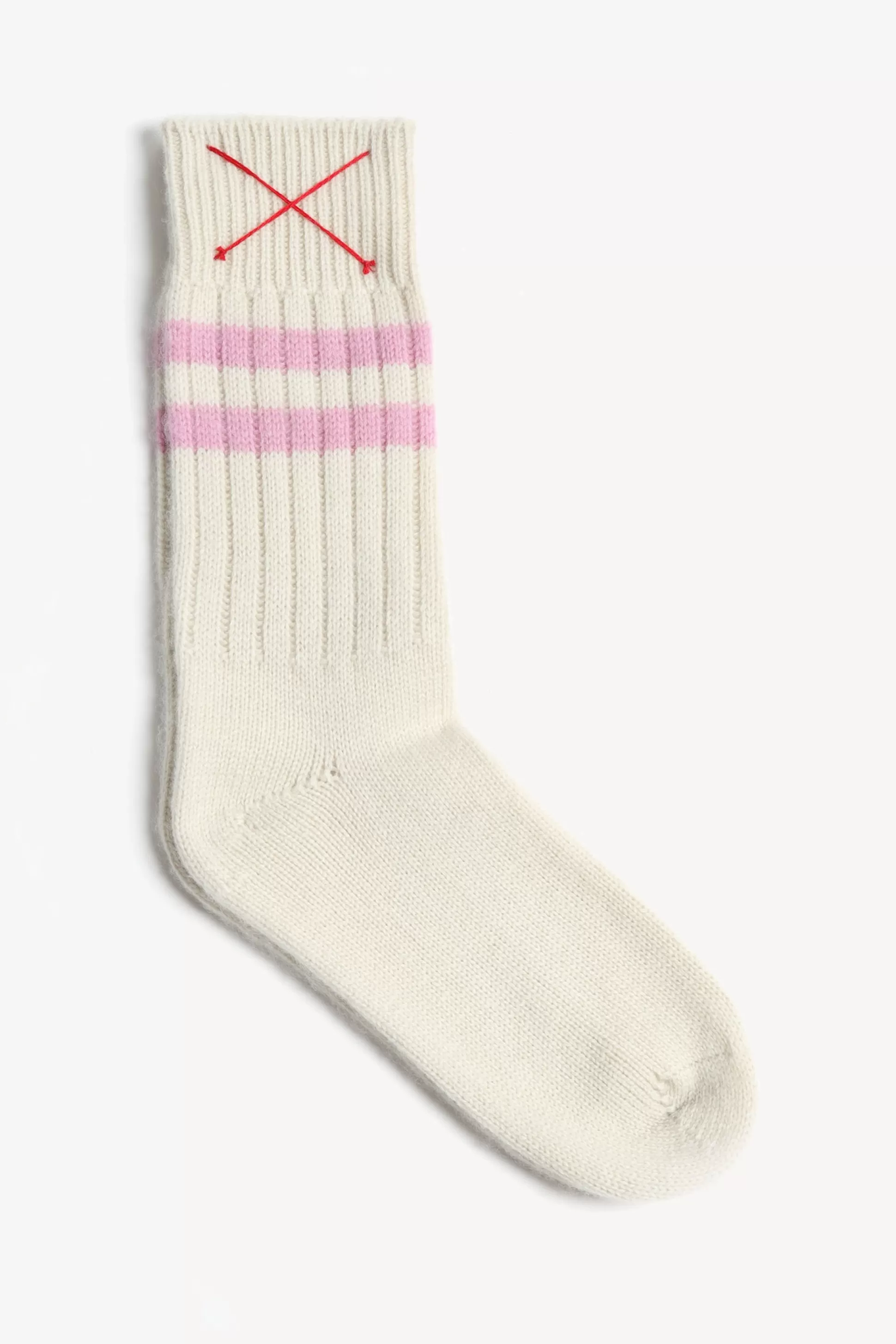 Mell-o Chaussettes & Bas^Chaussettes En Cachemire Sport In Off White/Fuchsia