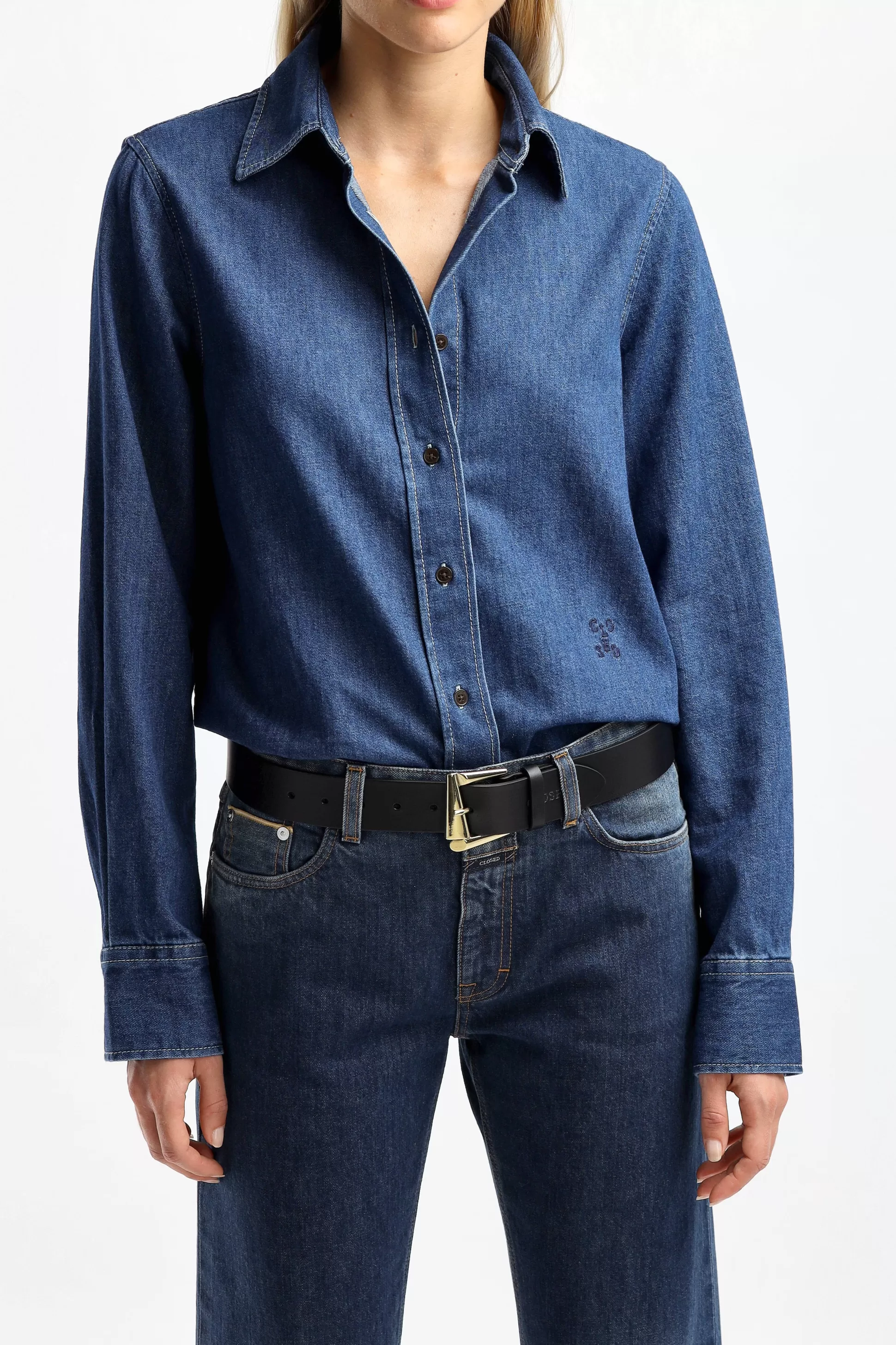 Closed Blouses & Tops^Chemisier Denim In Dark Blue