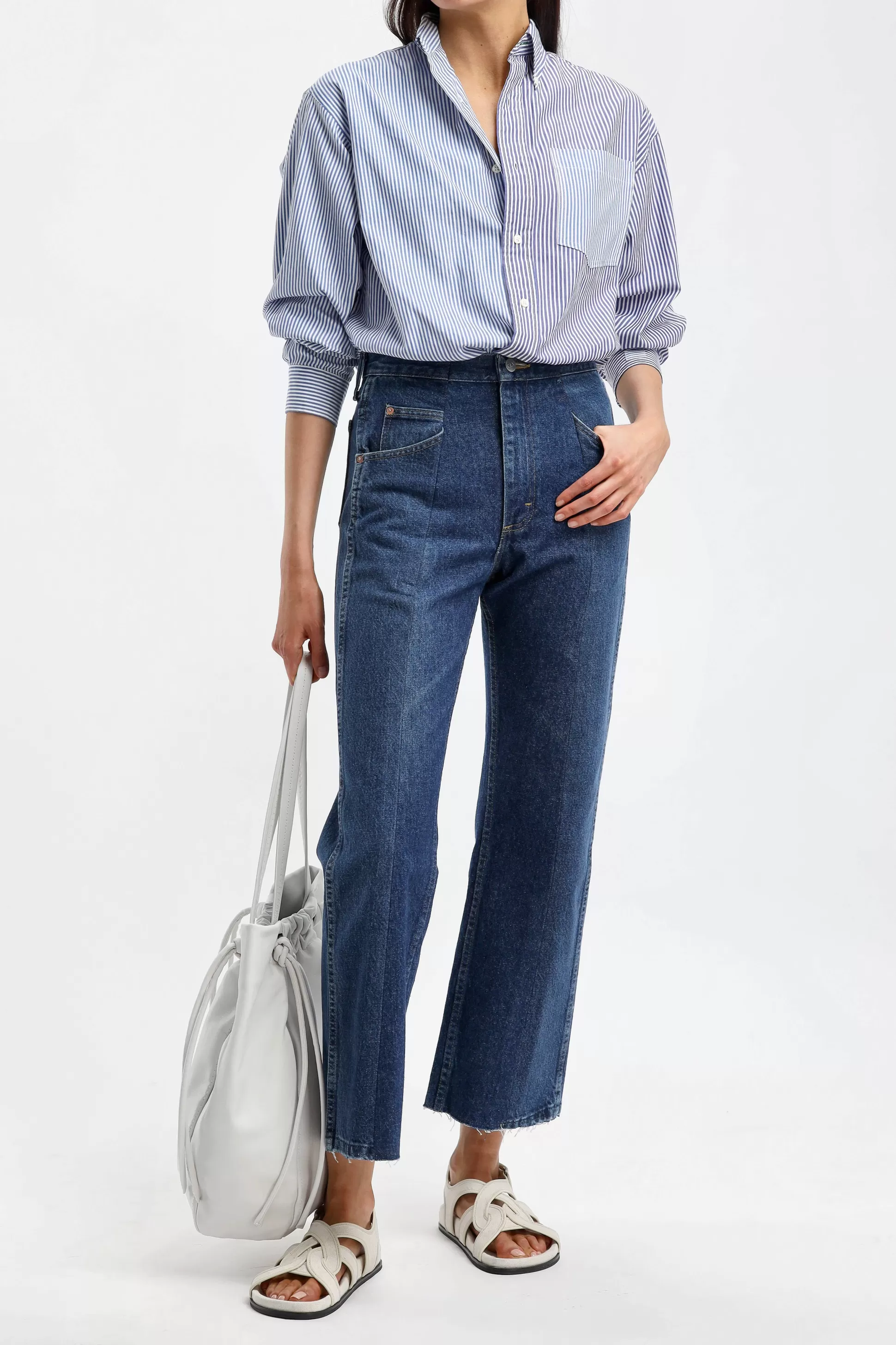 E.L.V. Denim Jeans^Jeans Flare En Bleu Fonce