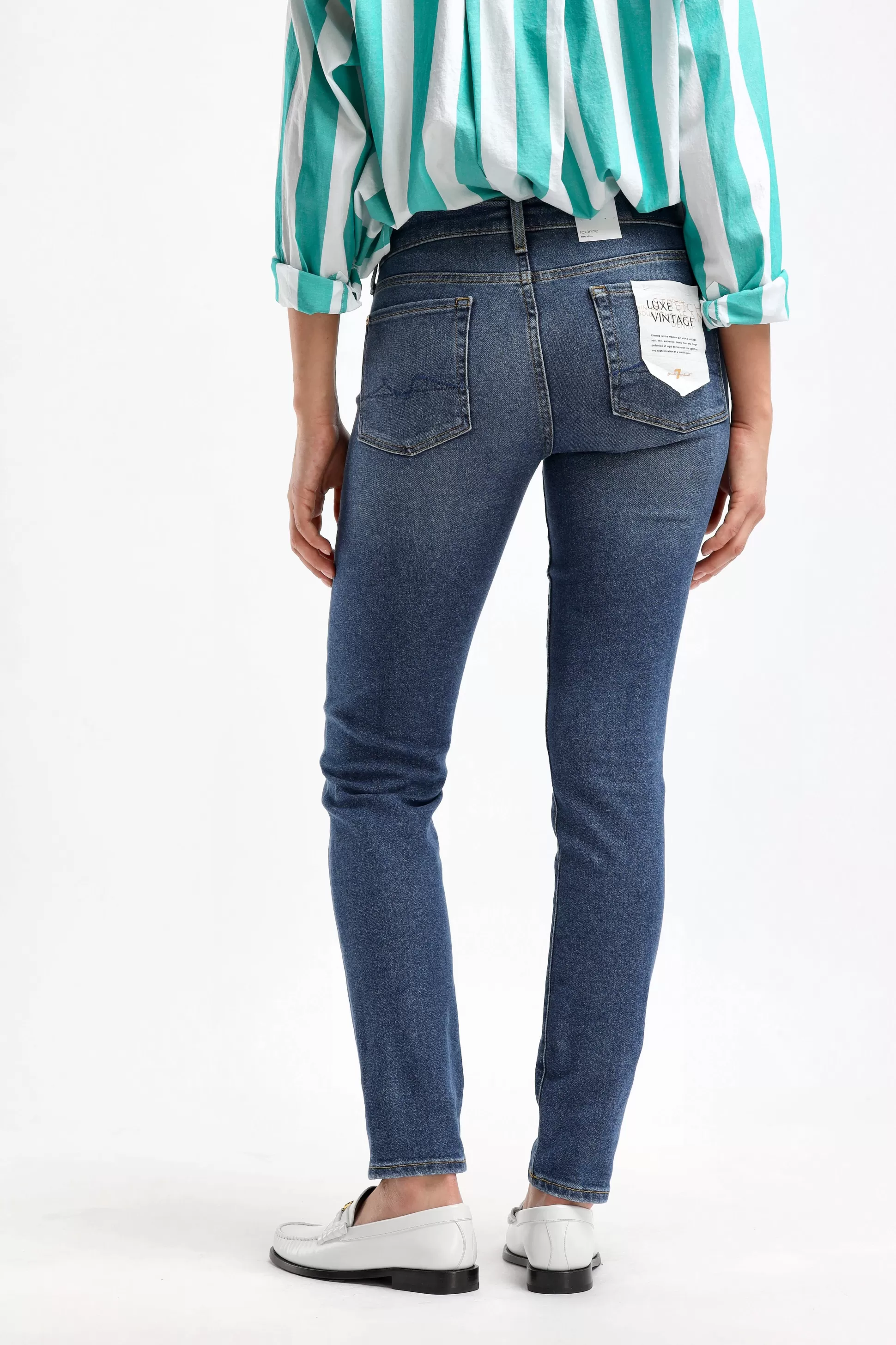 7 For All Mankind Jeans^Jeans Roxanne Luxe En Bleu Fonce