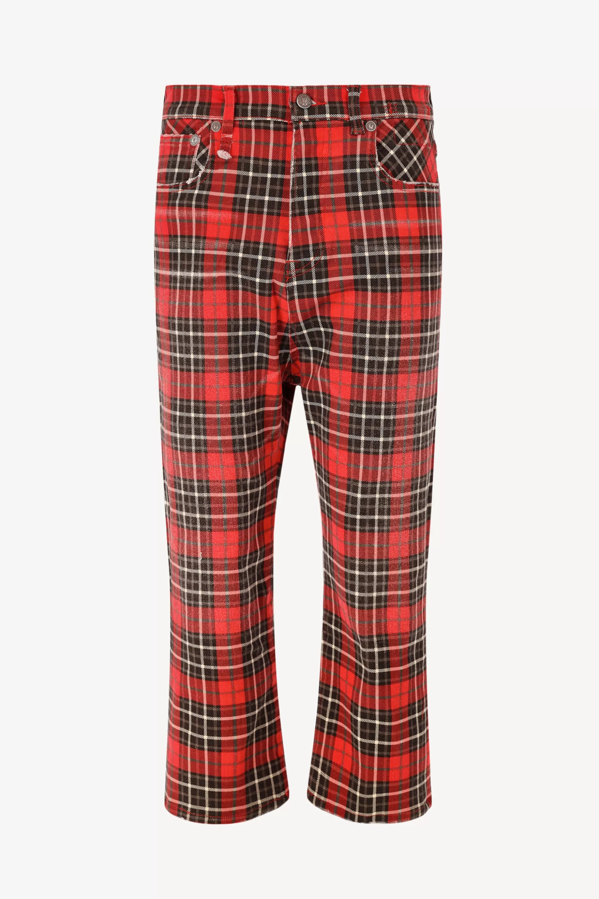 R13 Jeans^Jeans Tailored Drop En Red Plaid