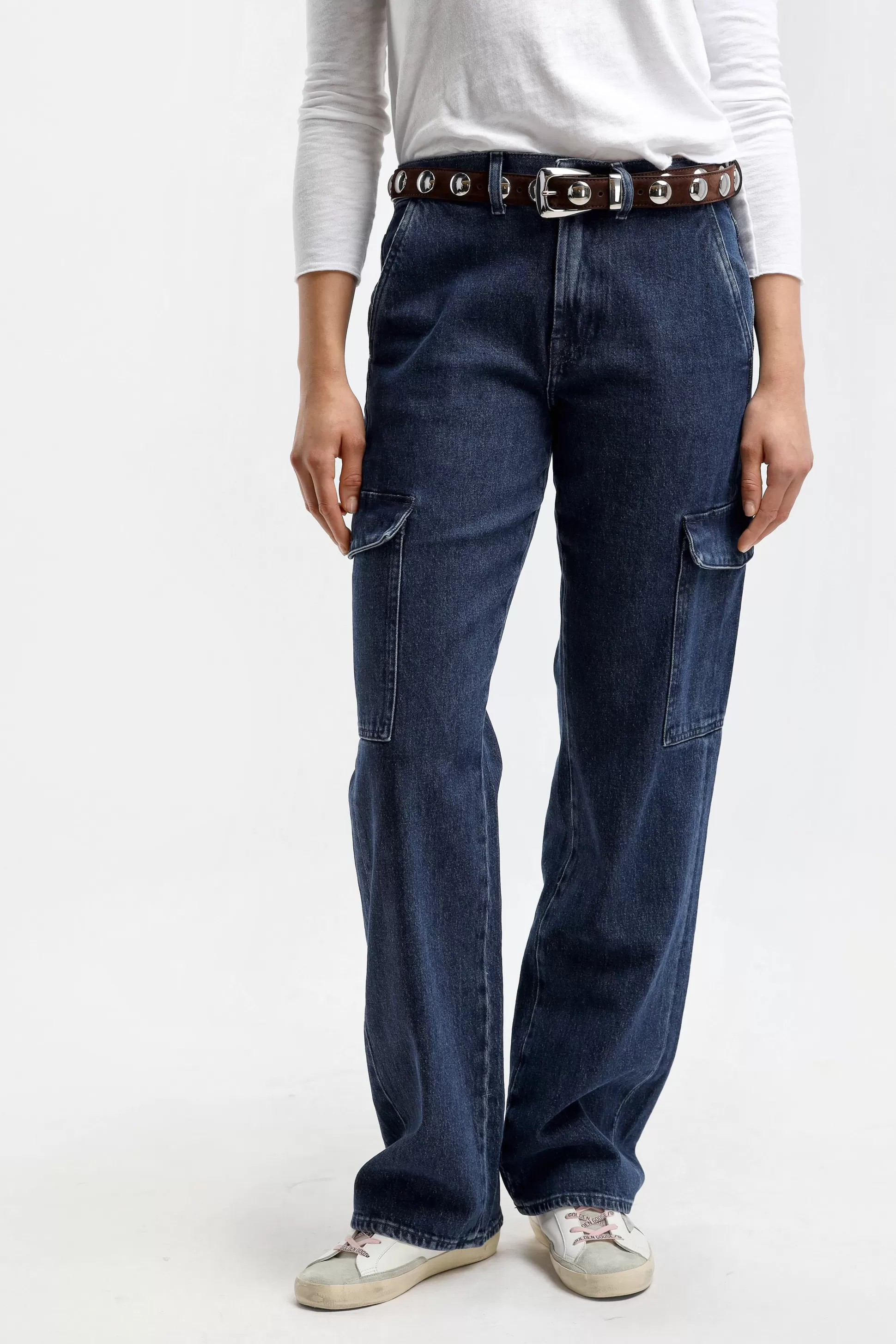 7 For All Mankind Jeans^Jeans Tess Cargo En Bleu Fonce