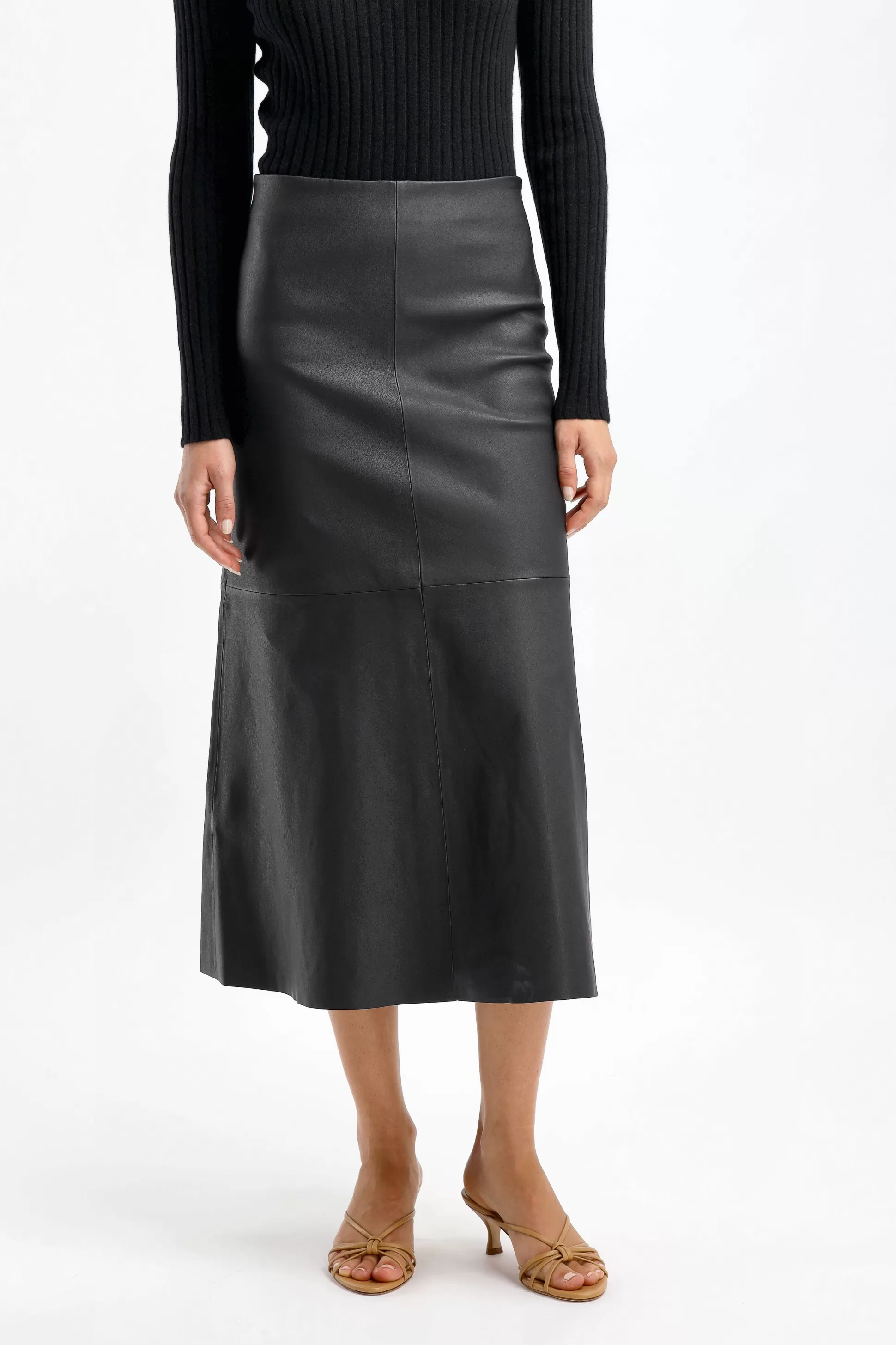 by Malene Birger Jupes^Jupe En Cuir Simoas En Noir