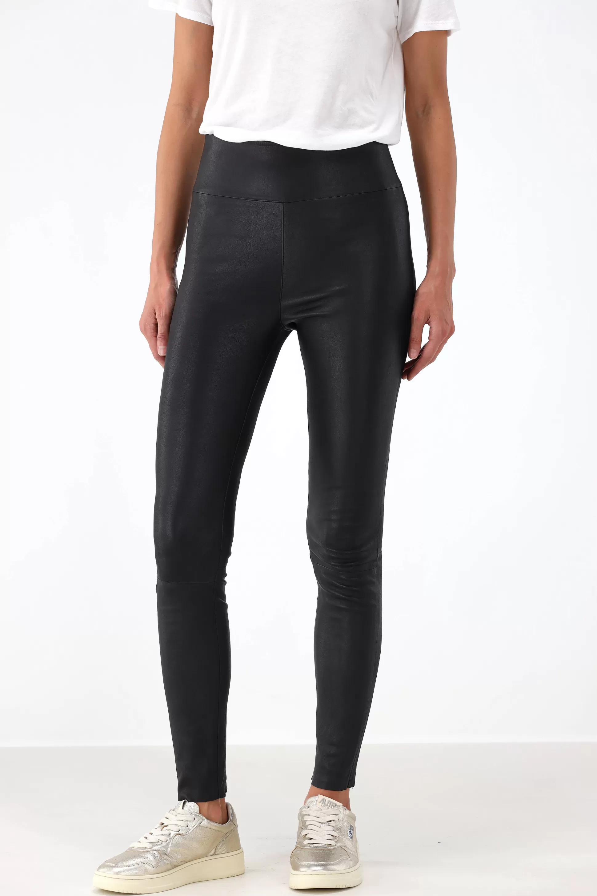 SPRWMN Pantalon En Cuir^Leggings En Cuir High Waist Ankle En Noir