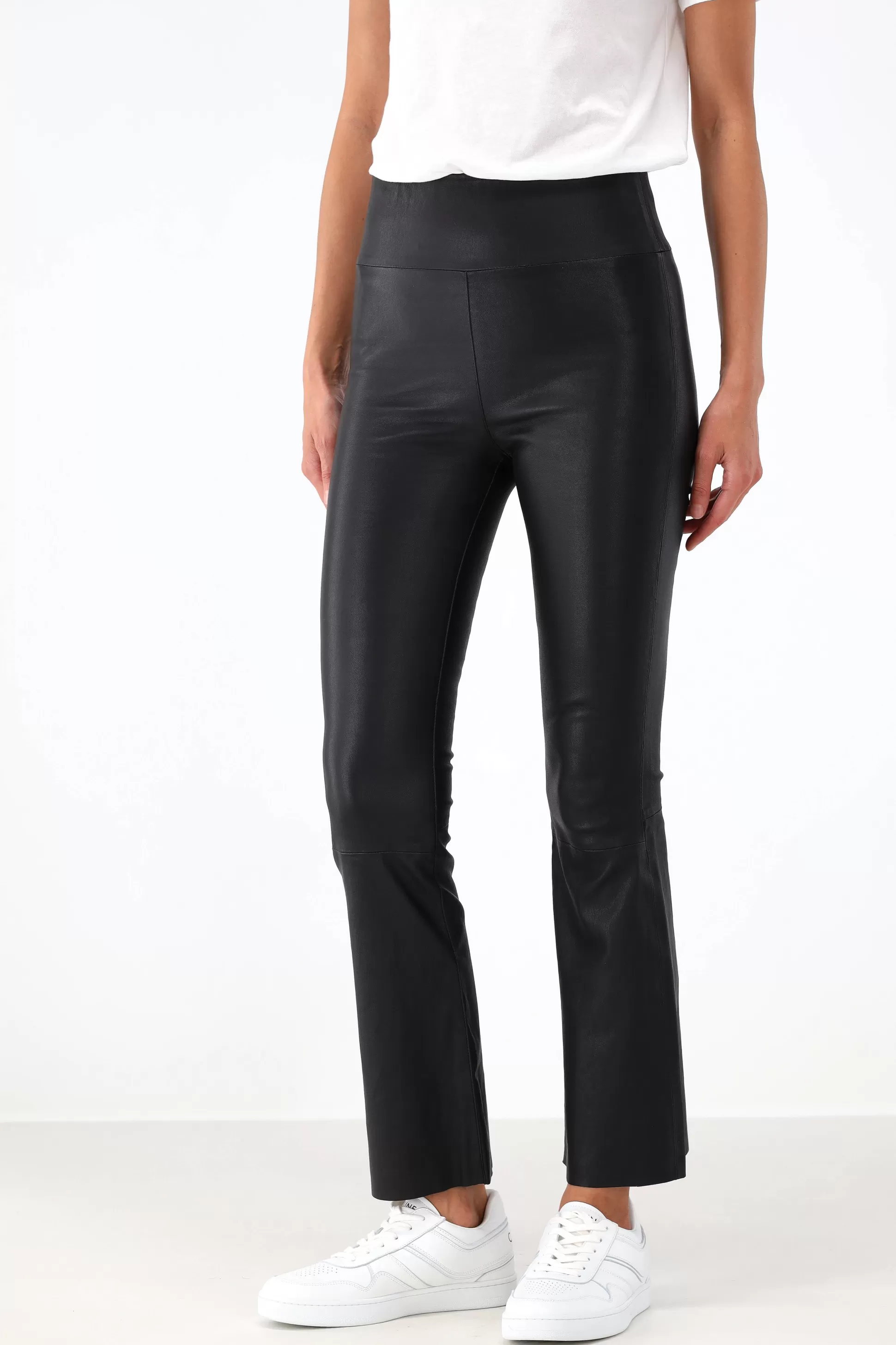 SPRWMN Pantalon En Cuir^Leggings En Cuir Noir Taille Haute Flare