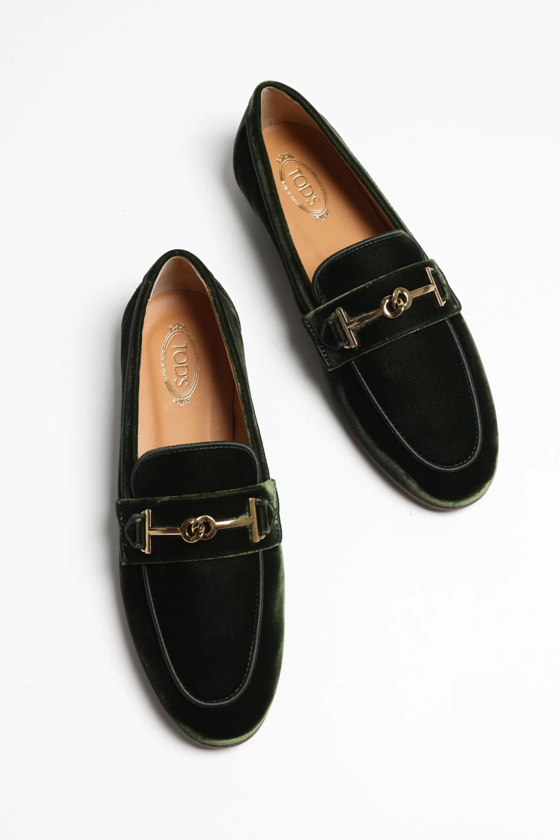 Tod's Loafers & Mules^Loafer En Velours Double T Vert Fonce