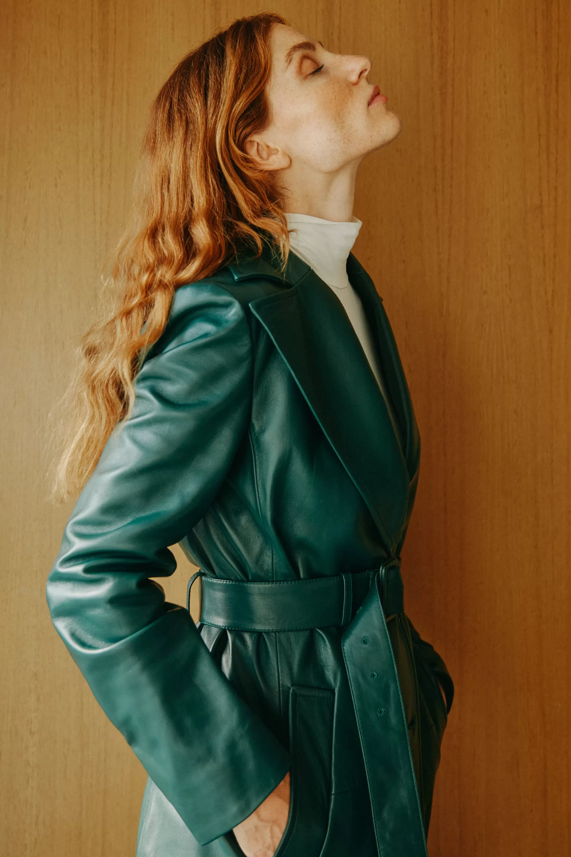 Marni Manteaux^Manteau En Cuir Sleek In Spherical Green