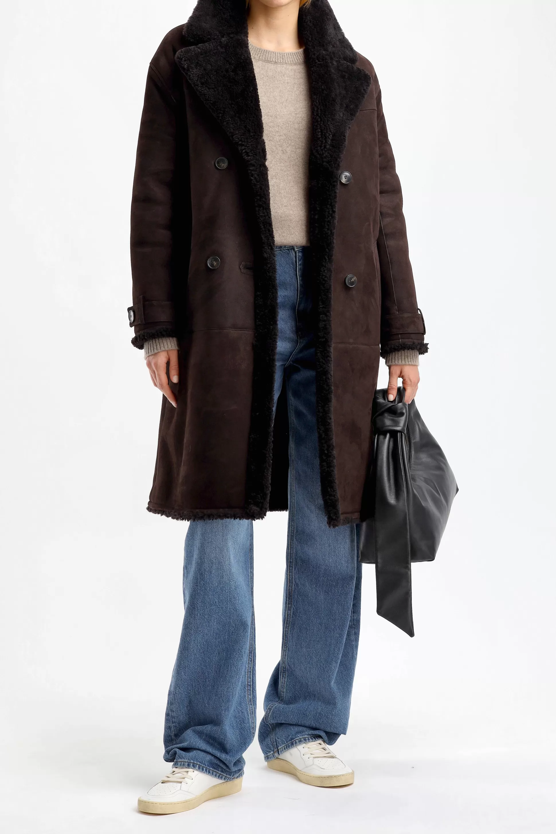 Yves Salomon Manteaux^Manteau Shearling En Cacao