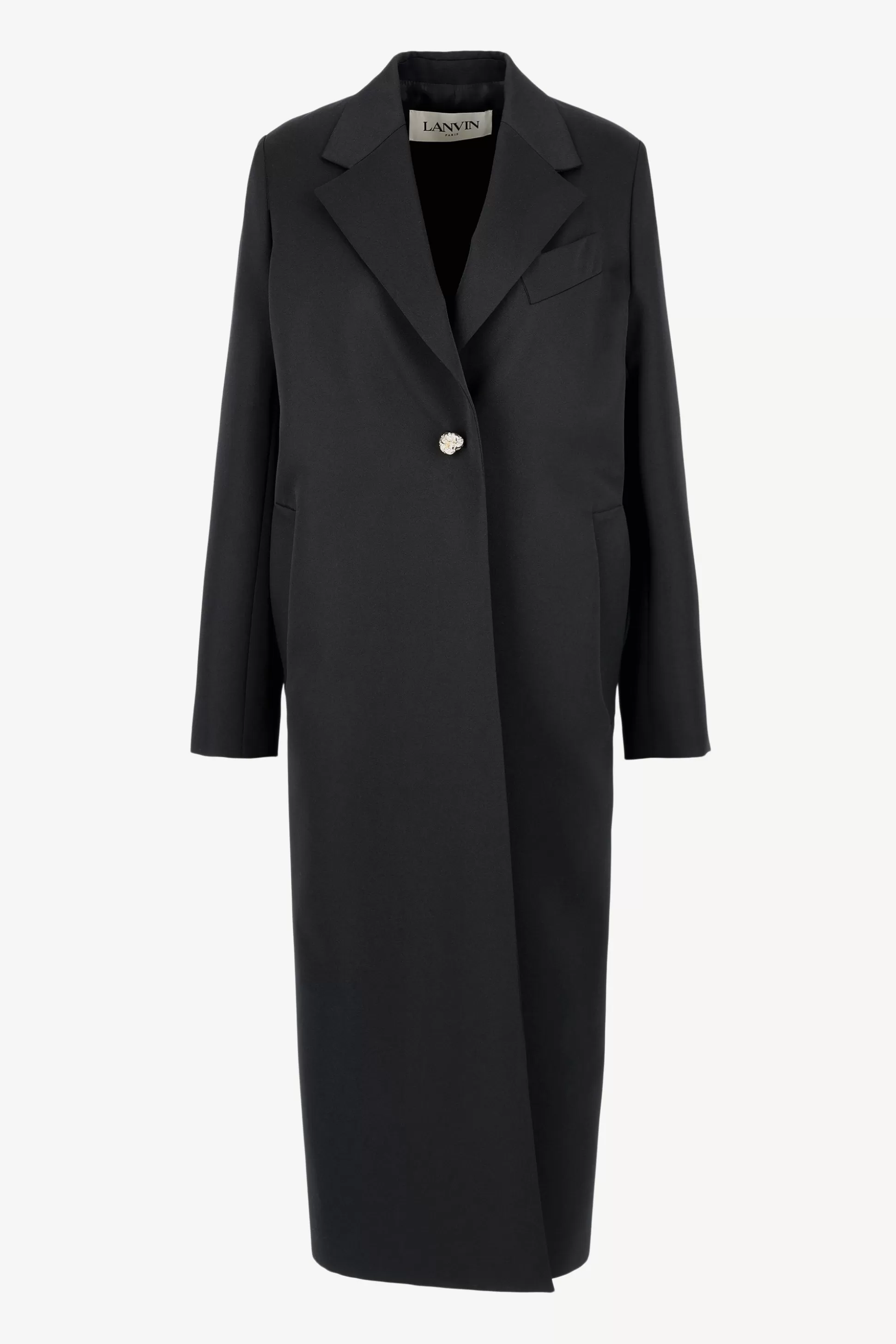 Lanvin Manteaux^Manteau Single Long En Noir