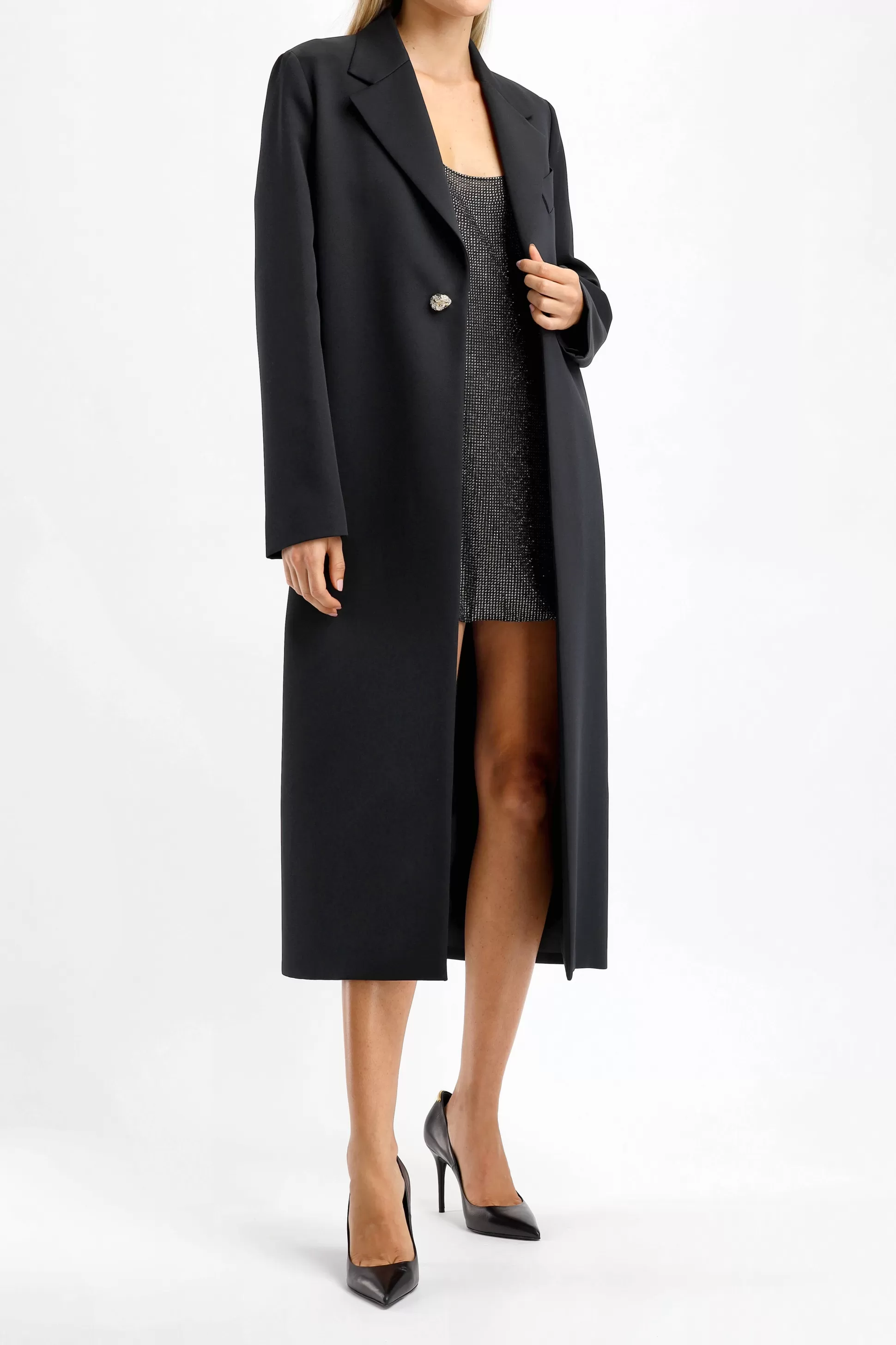 Lanvin Manteaux^Manteau Single Long En Noir