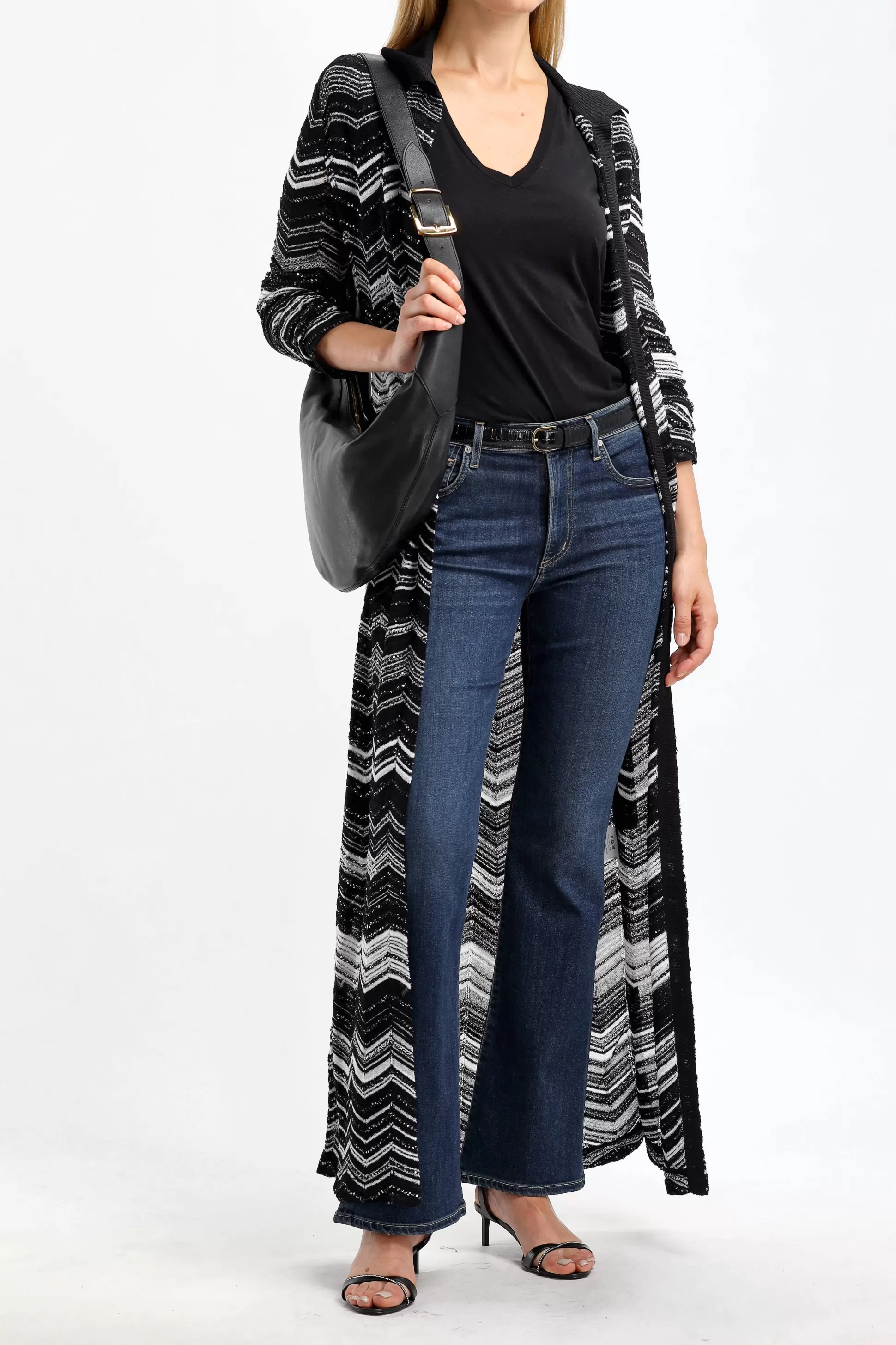 Missoni Vestes En Maille & Ponchos^Maxicardigan En Noir Et Blanc