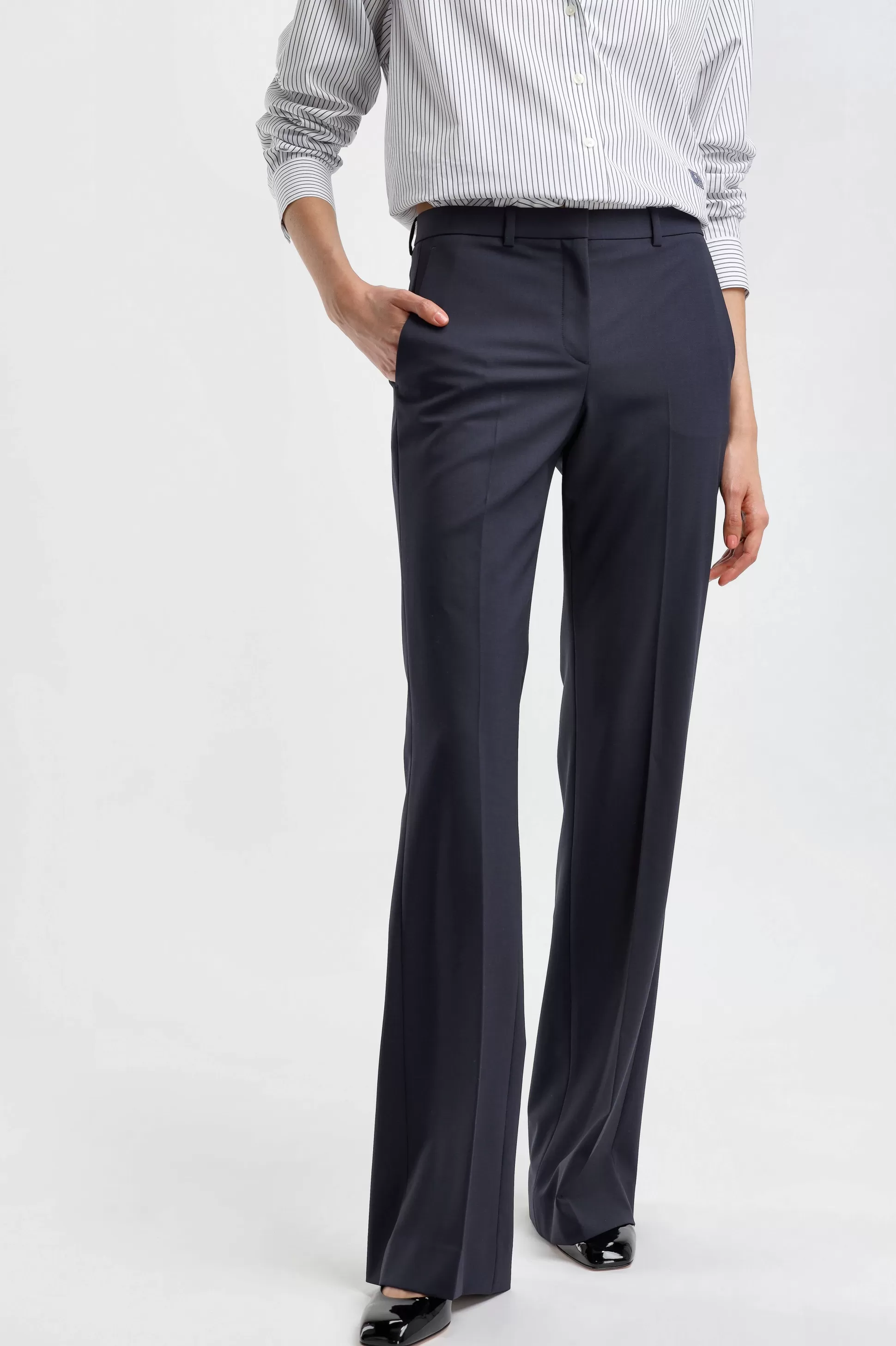 Theory Pantalons & Jumpsuits^Pantalon Demitria Mid En Nocturne Navy