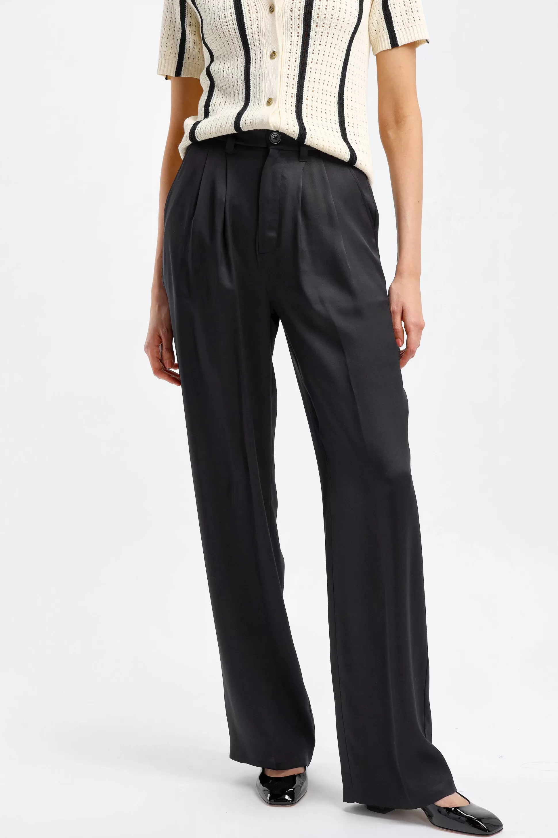 Anine Bing Pantalons & Jumpsuits^Pantalon En Soie Carrie En Noir