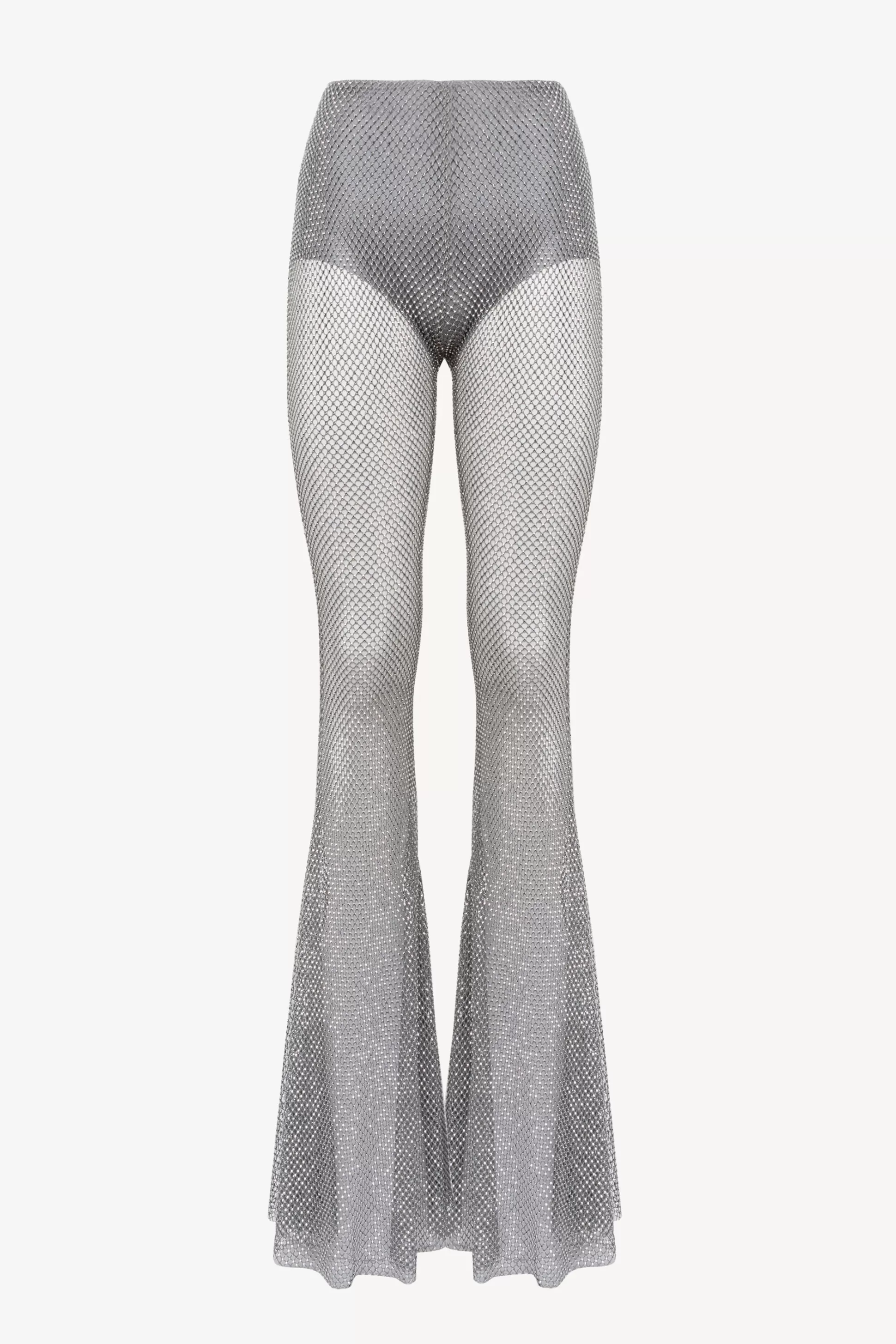 Giuseppe Di Morabito Pantalons & Jumpsuits^Pantalon Mesh Rhinestone En Argent