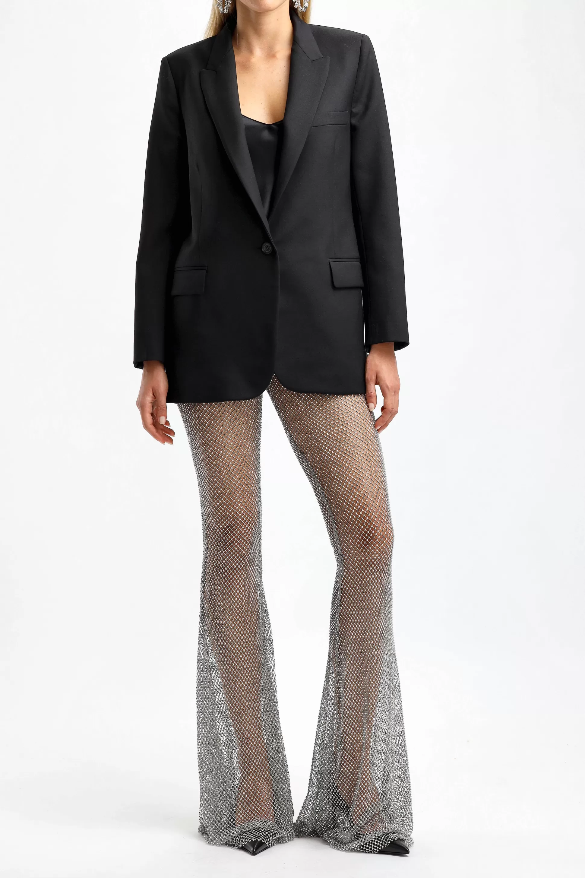 Giuseppe Di Morabito Pantalons & Jumpsuits^Pantalon Mesh Rhinestone En Argent