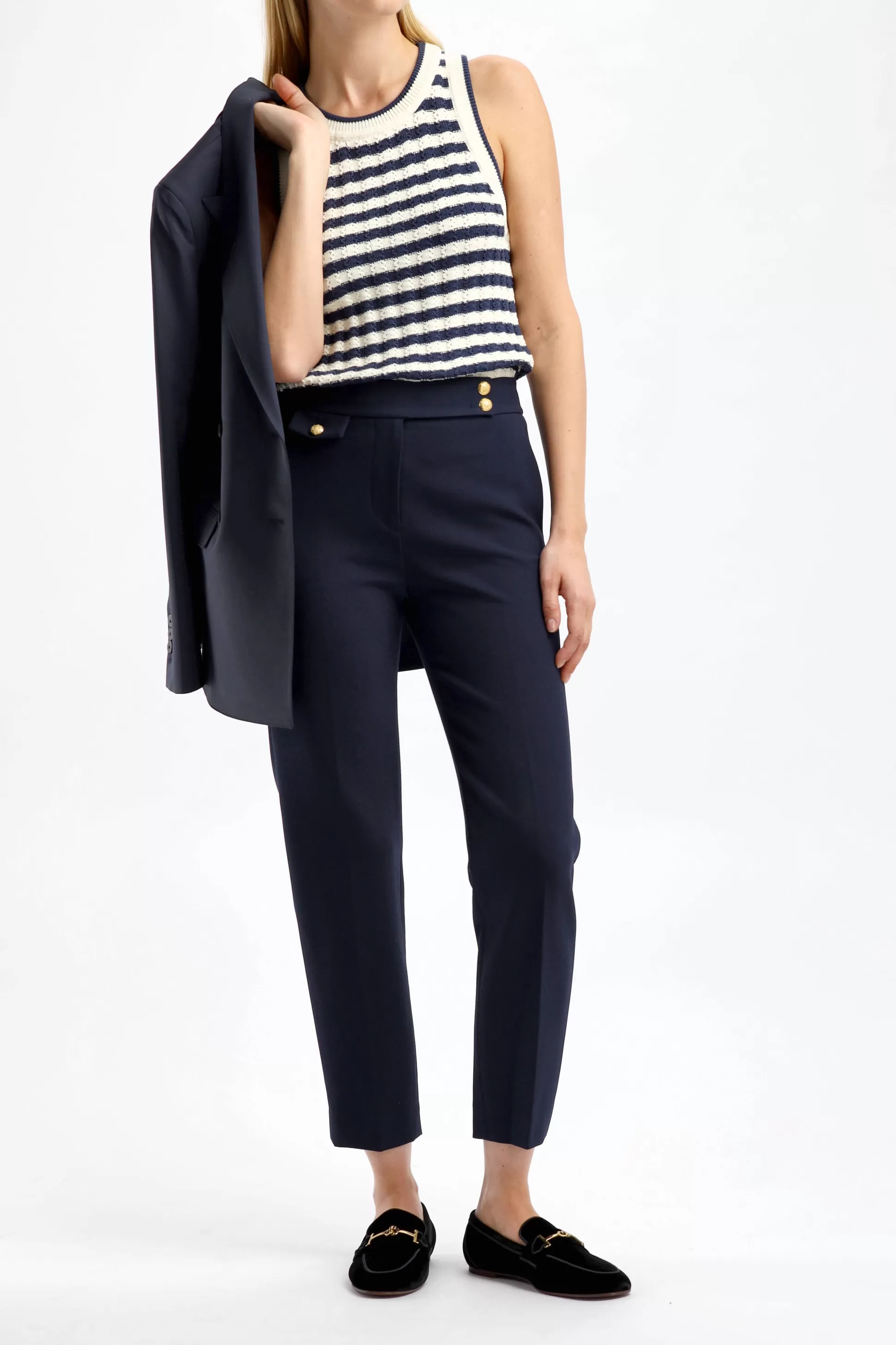 Veronica Beard Pantalons & Jumpsuits^Pantalon Renzo En Bleu Marine