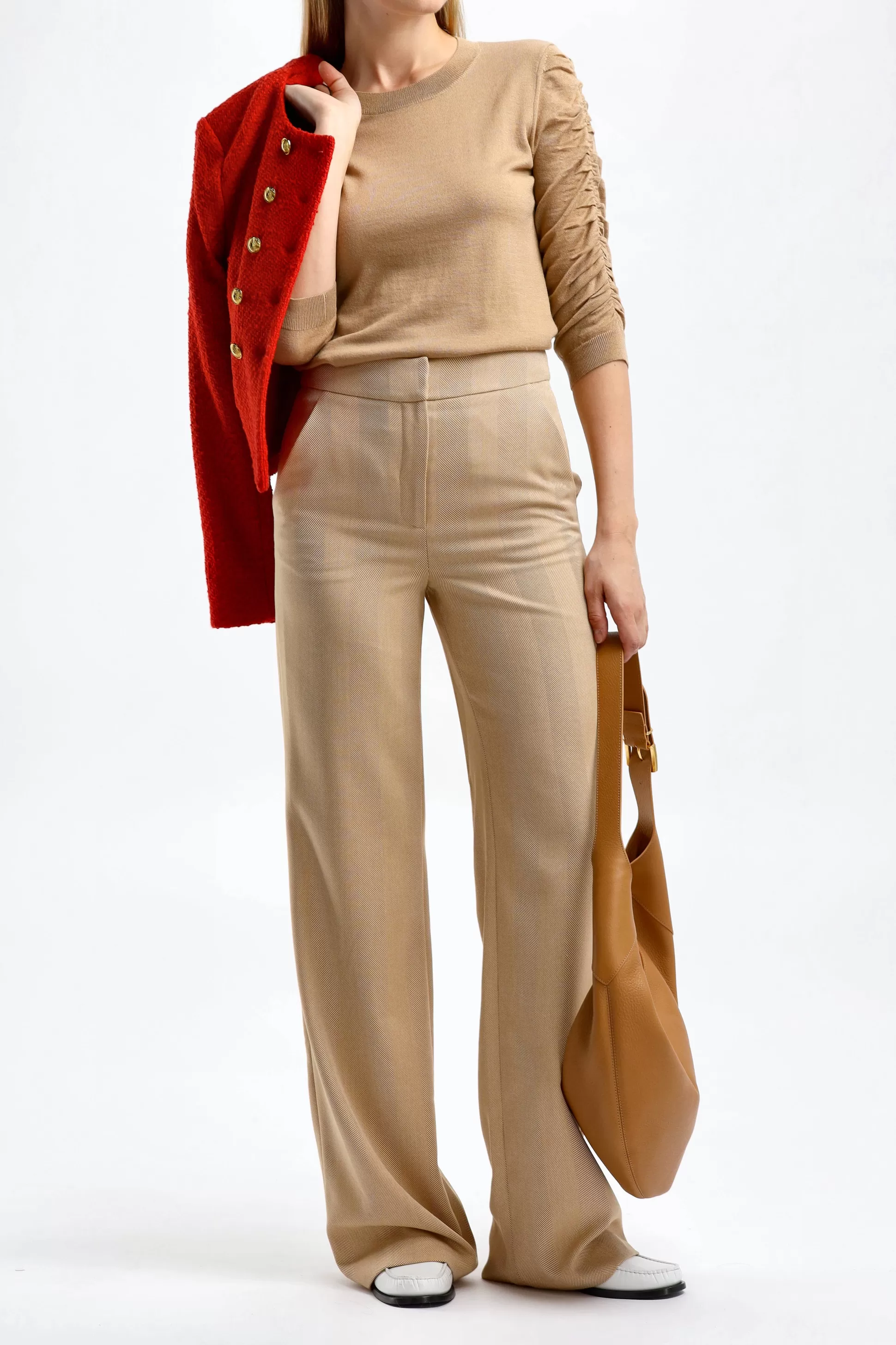 Veronica Beard Pantalons & Jumpsuits^Pantalon Tonelli En Camel Clair