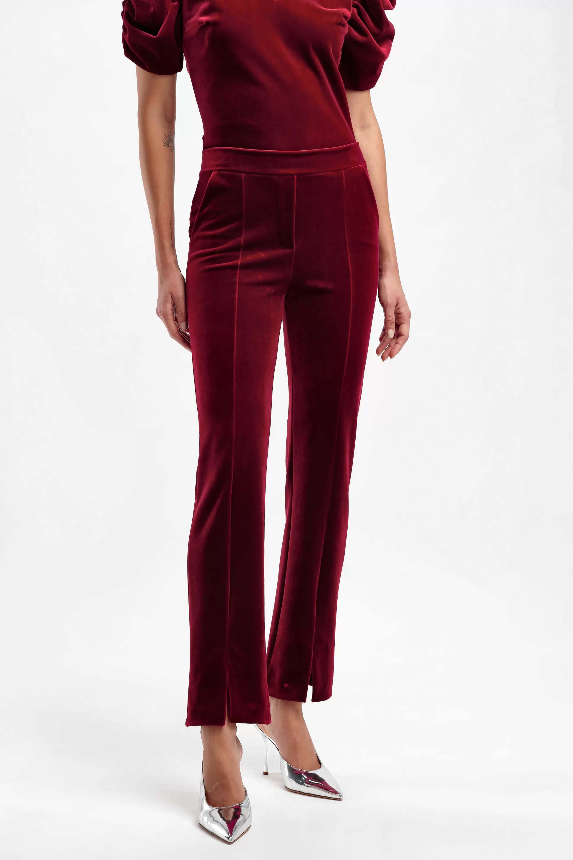 Chiara Boni Pantalons & Jumpsuits^Pantalon Vika Velvet En Garnet